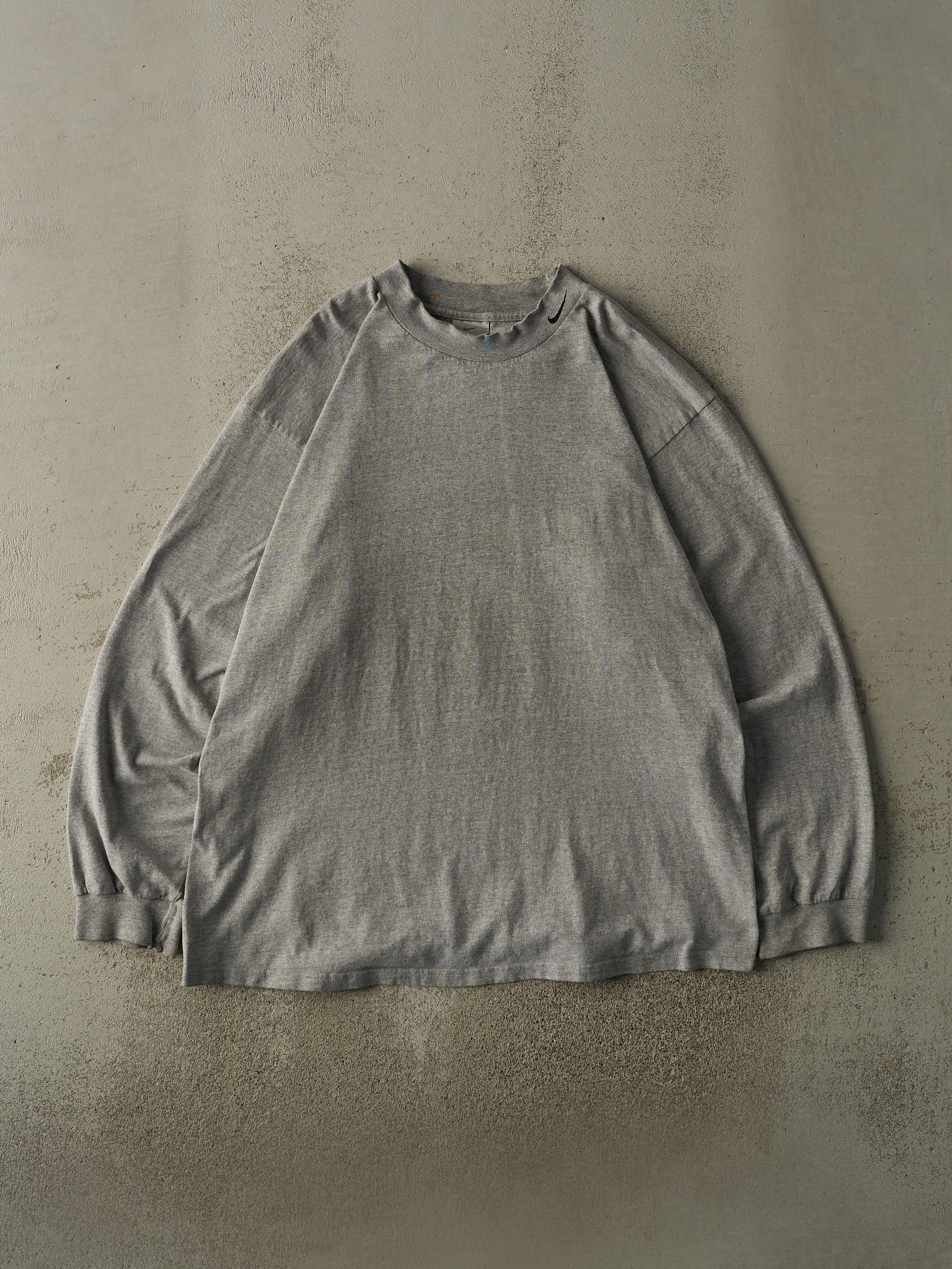 Vintage Y2K Grey Nike Embroidered Mock Neck Long Sleeve (XL/XXL)
