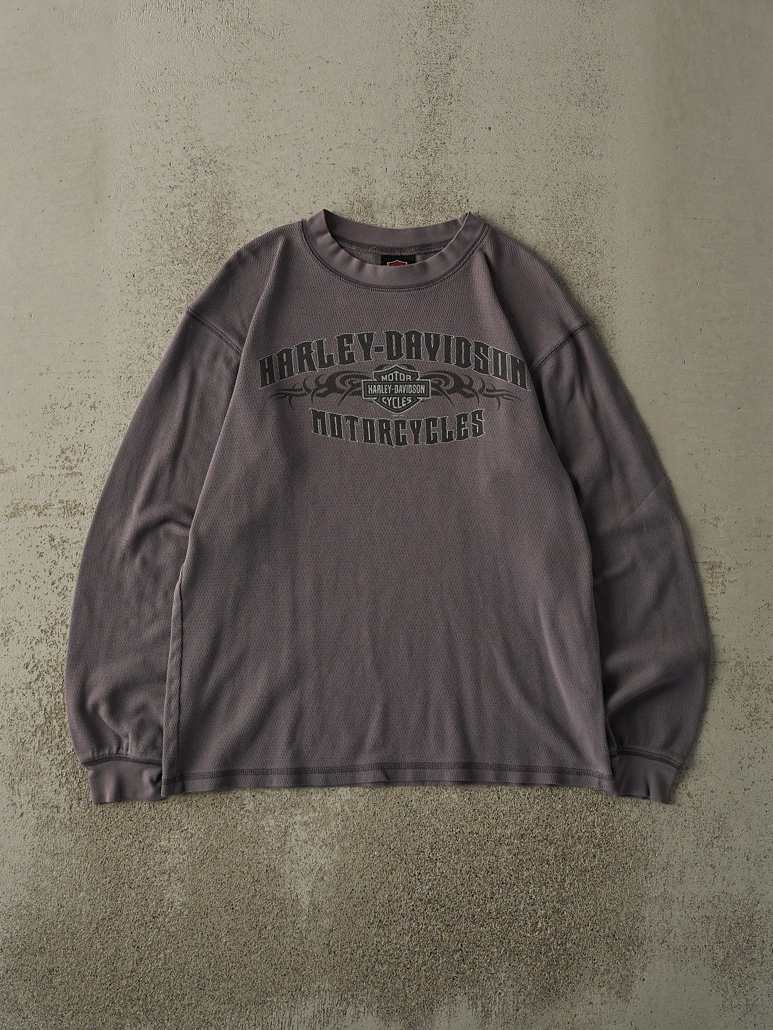 Vintage 07' Faded Grey Lebanon NJ Harley Davidson Thermal Long Sleeve (M)