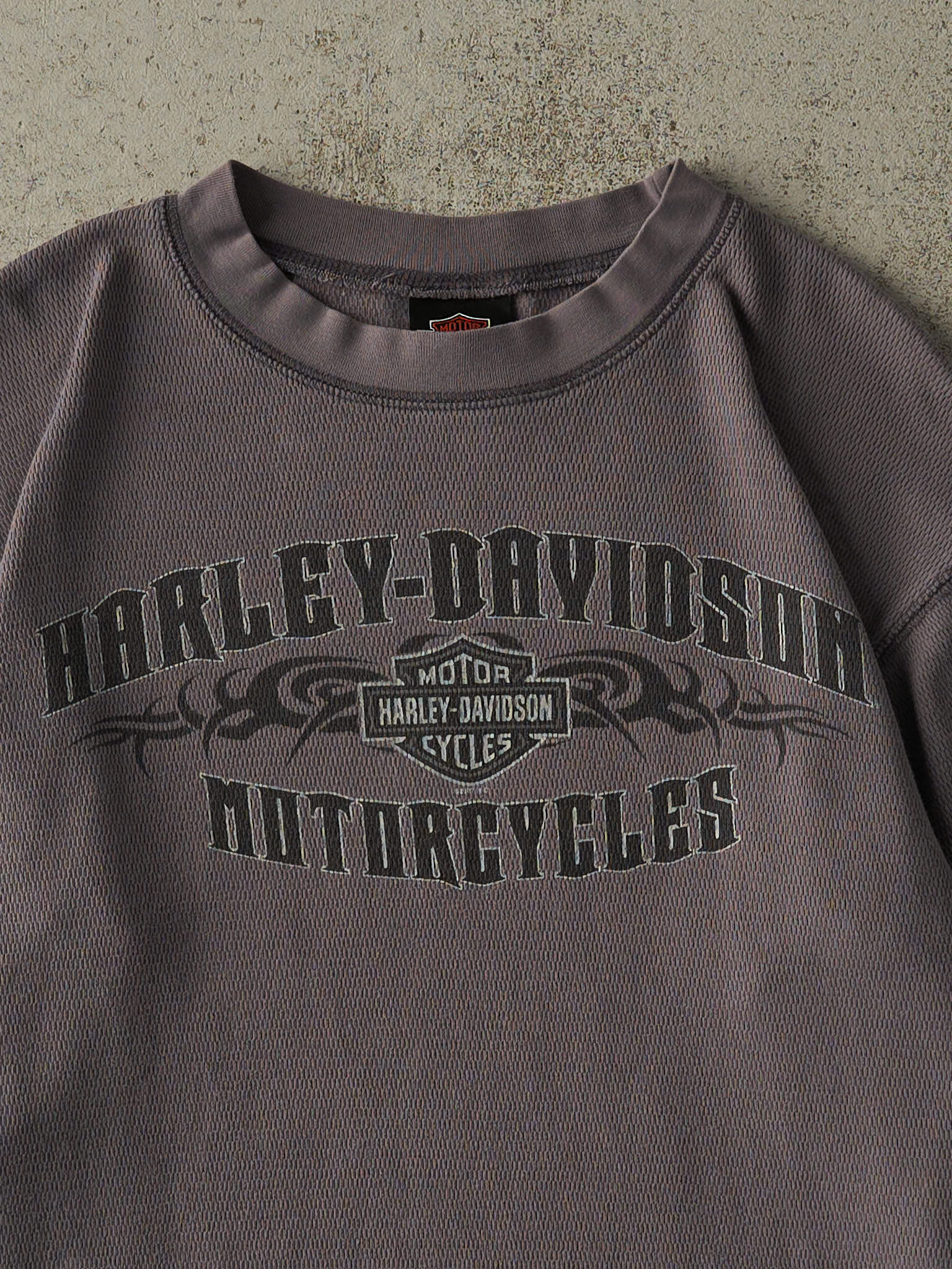 Vintage 07' Faded Grey Lebanon NJ Harley Davidson Thermal Long Sleeve (M)
