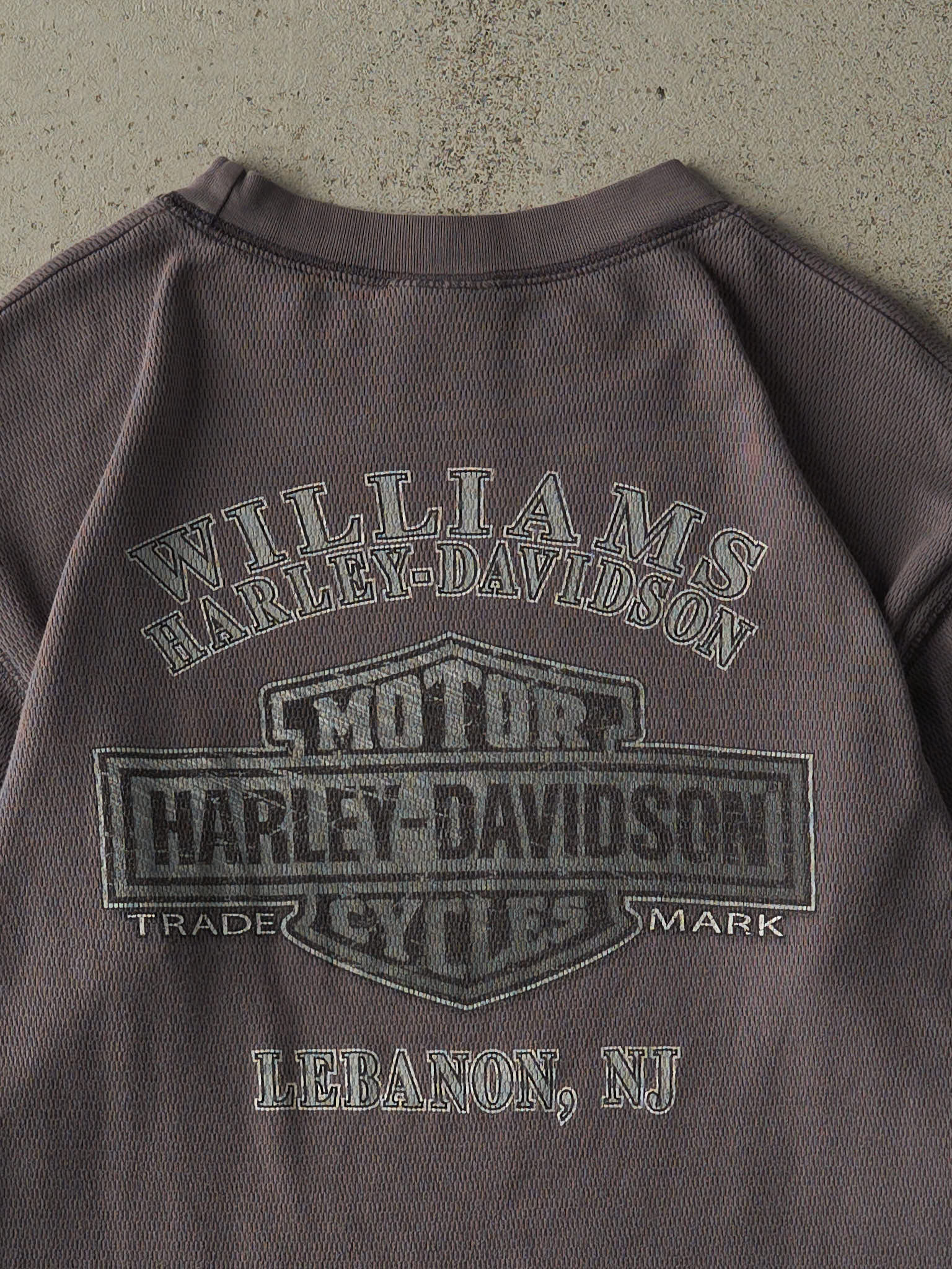 Vintage 07' Faded Grey Lebanon NJ Harley Davidson Thermal Long Sleeve (M)