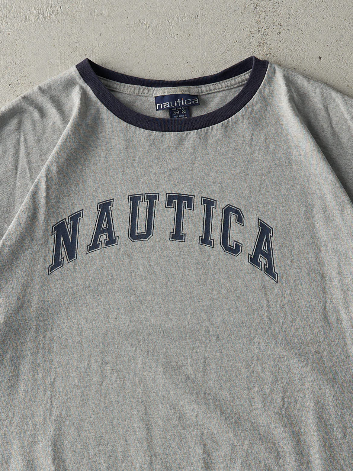 Vintage Y2K Grey & Navy Nautica Tee (L)