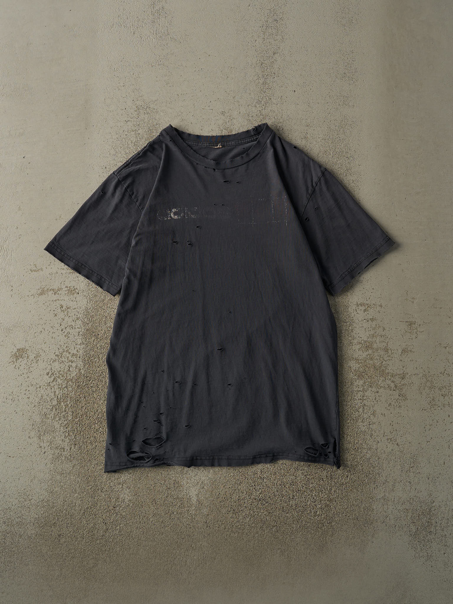 Vintage 90s Faded Black Adidas Logo Tee (M/L)