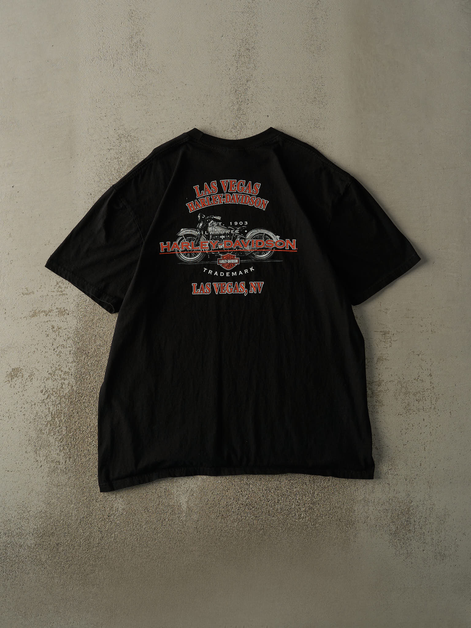 Vintage 10' Black Las Vegas NV Harley Davidson Tee (XL/XXL)