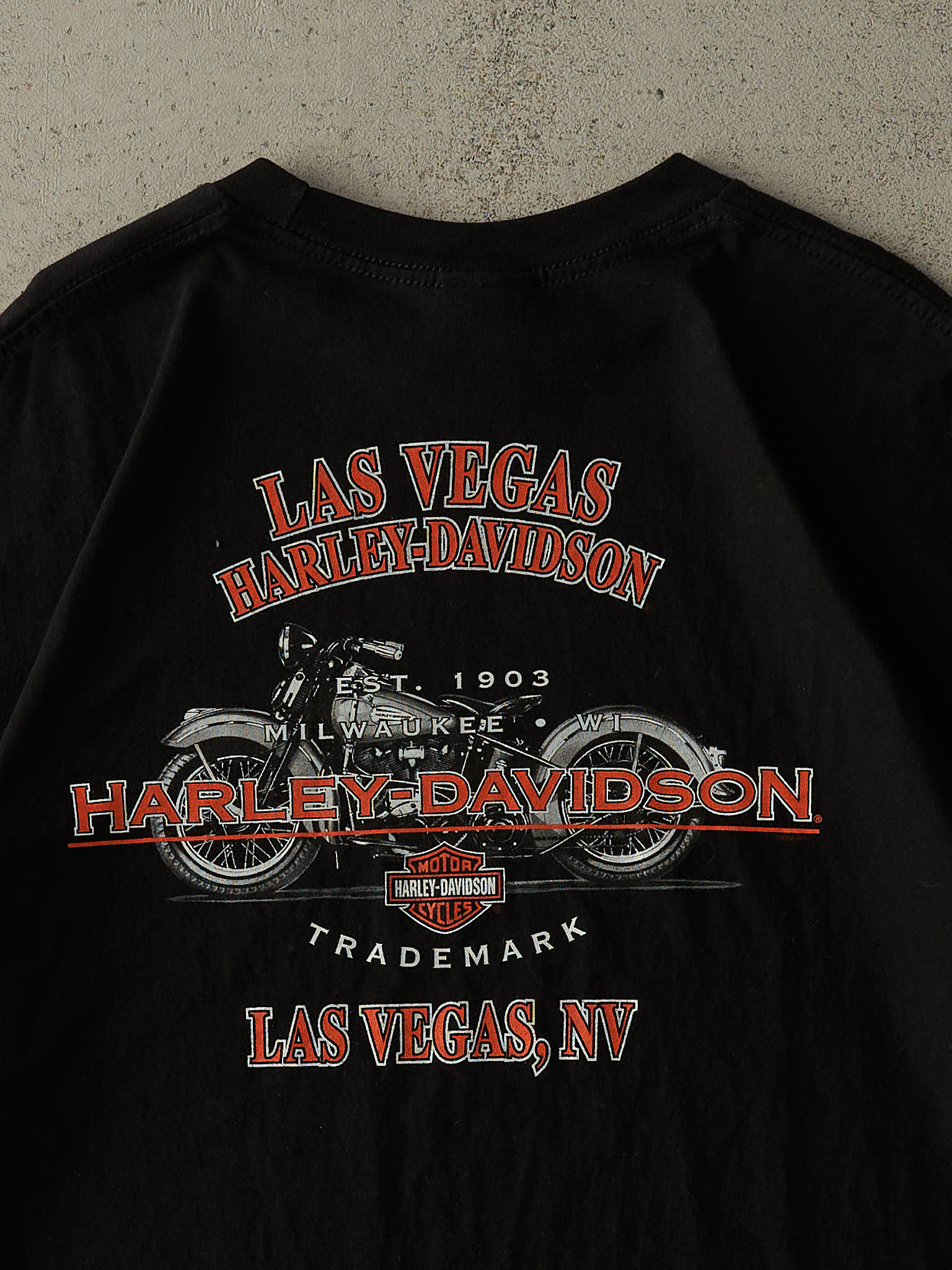 Vintage 10' Black Las Vegas NV Harley Davidson Tee (XL/XXL)