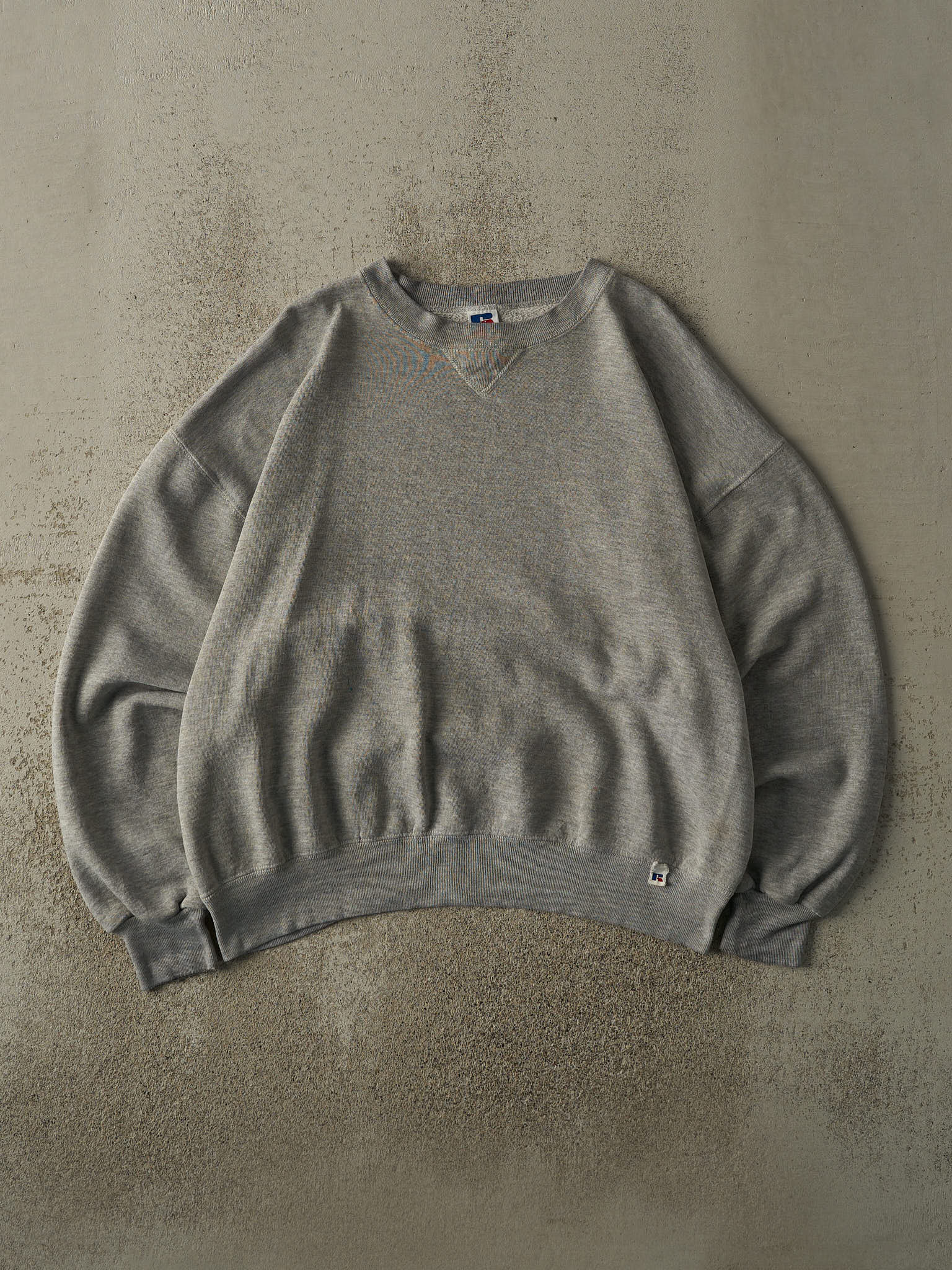 Vintage 90s Grey Blank Russell Athletic Boxy Crewneck (XL/XXL)