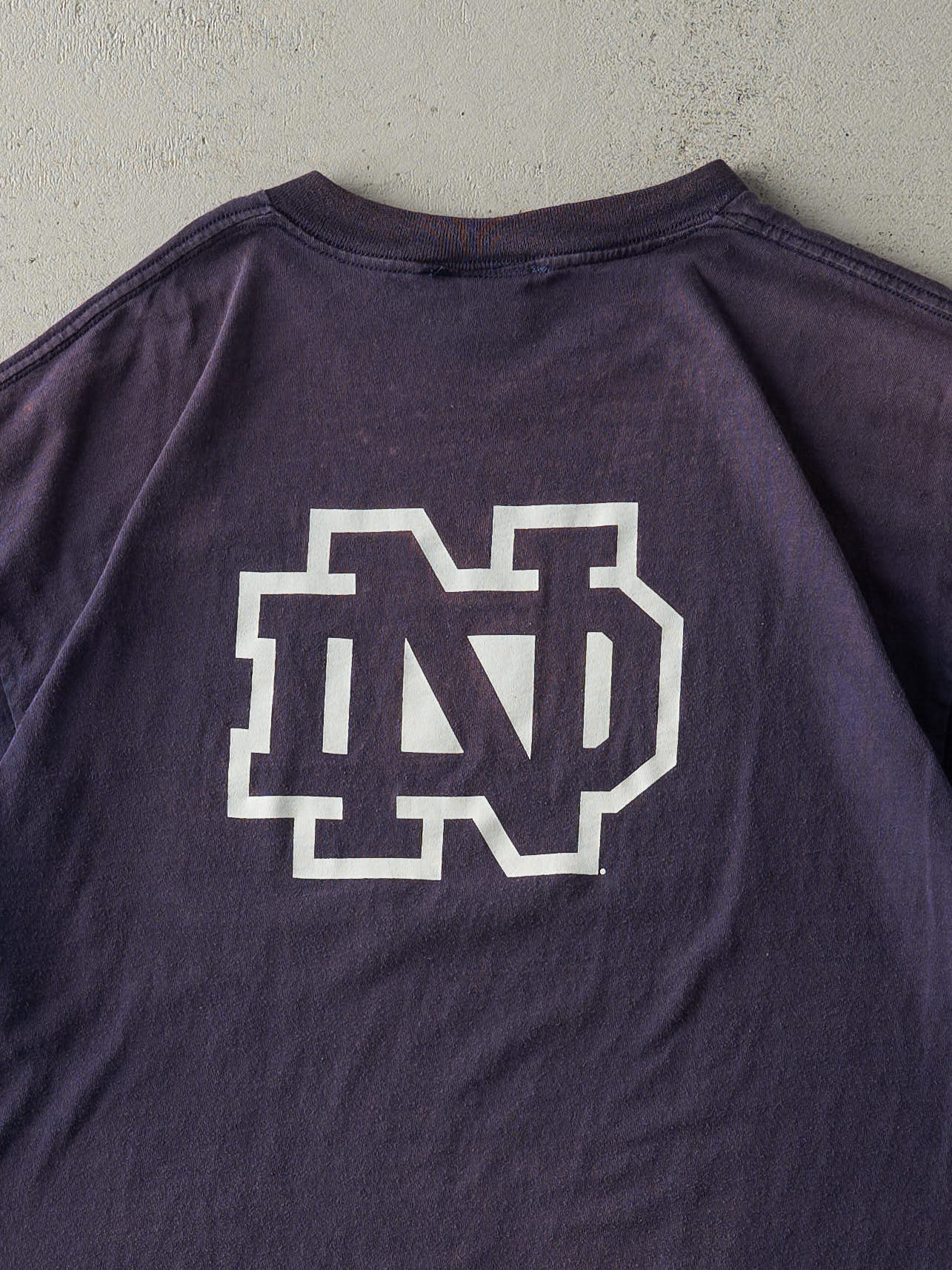 Vintage Y2K Navy Blue Adidas Notre Dame Fighting Irish Tee (L/XL)