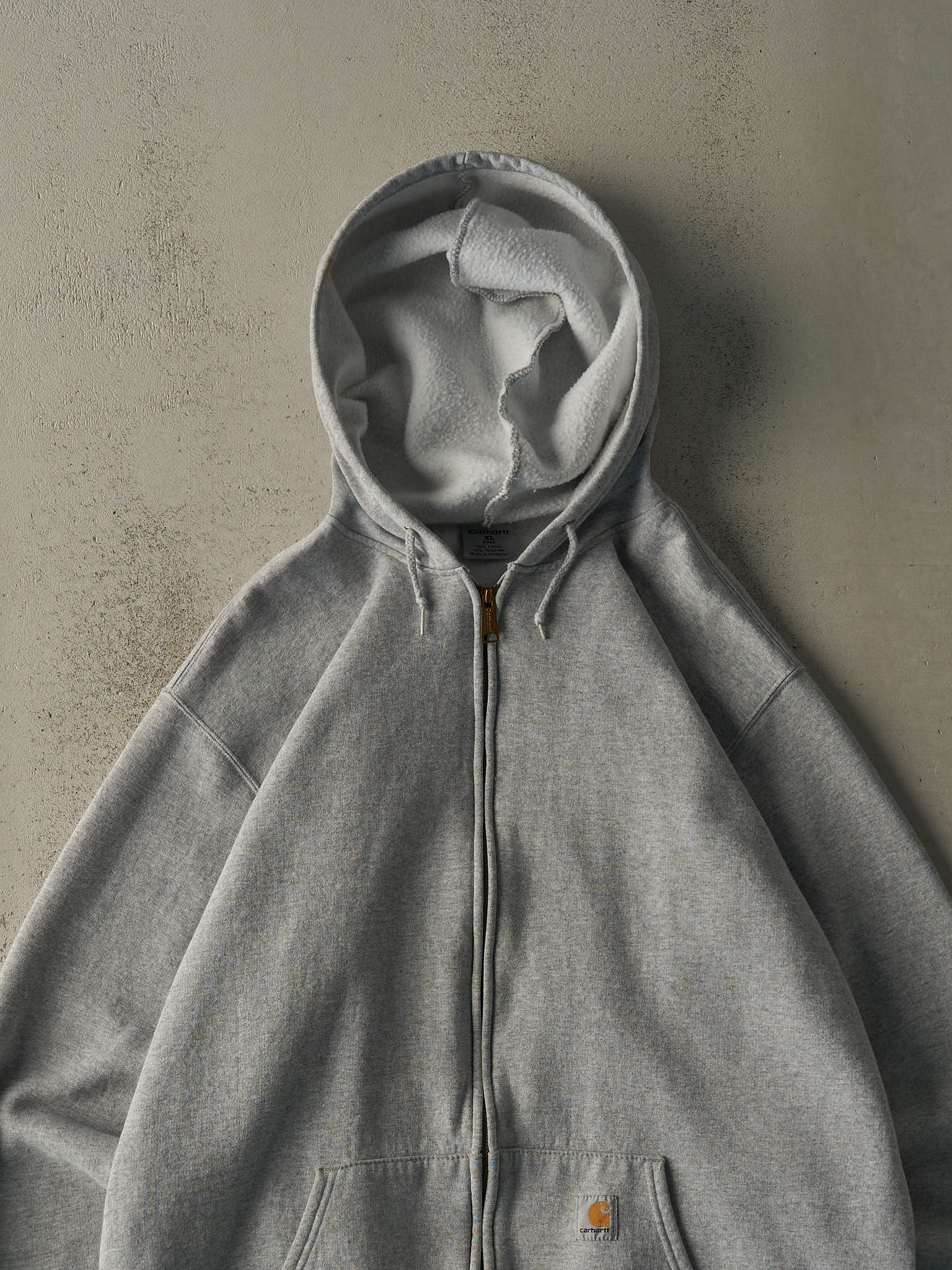 Vintage Y2K Heather Grey Carhartt Zip Up Hoodie (XXXL)