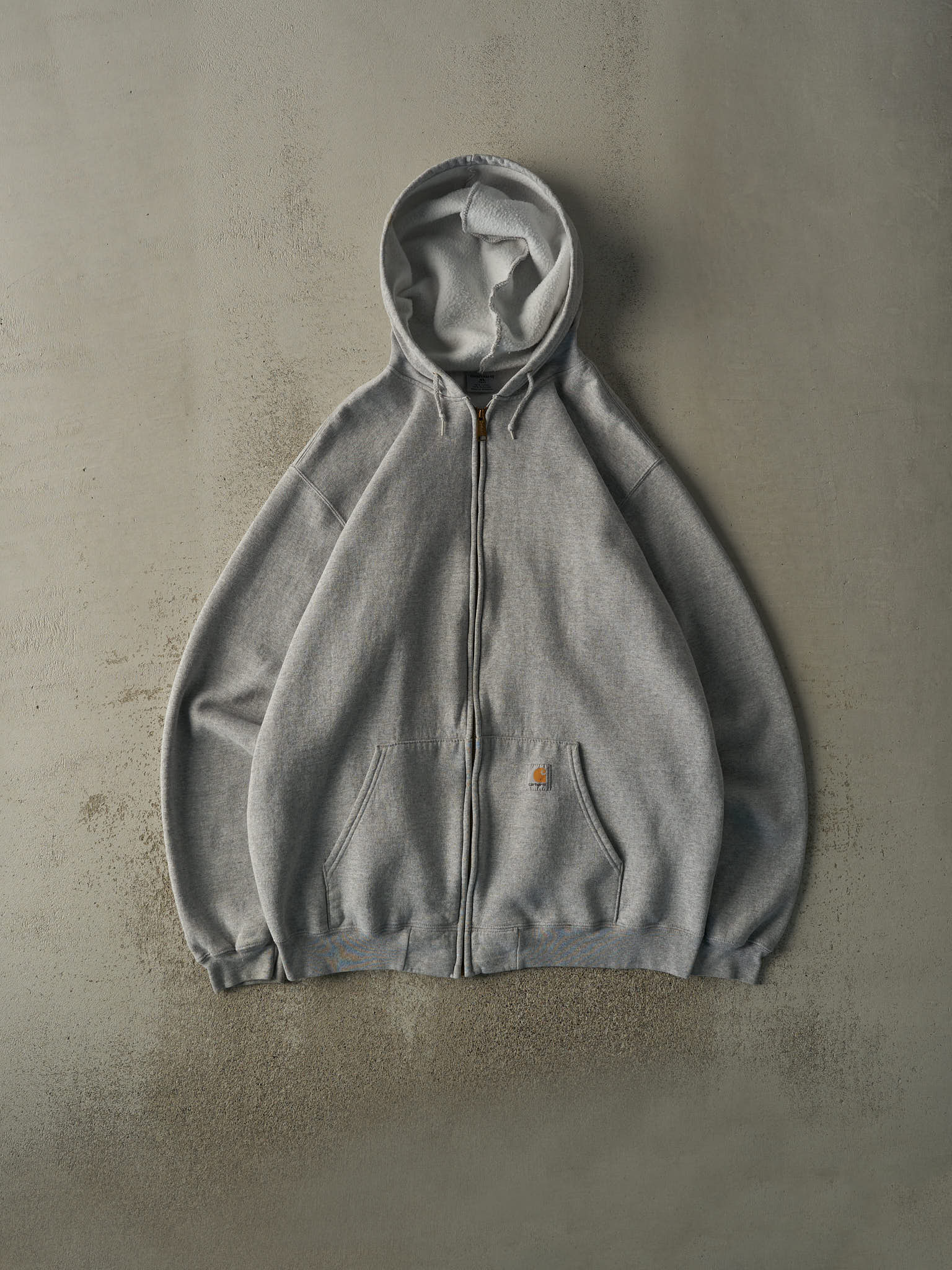 Vintage Y2K Heather Grey Carhartt Zip Up Hoodie (XXXL)