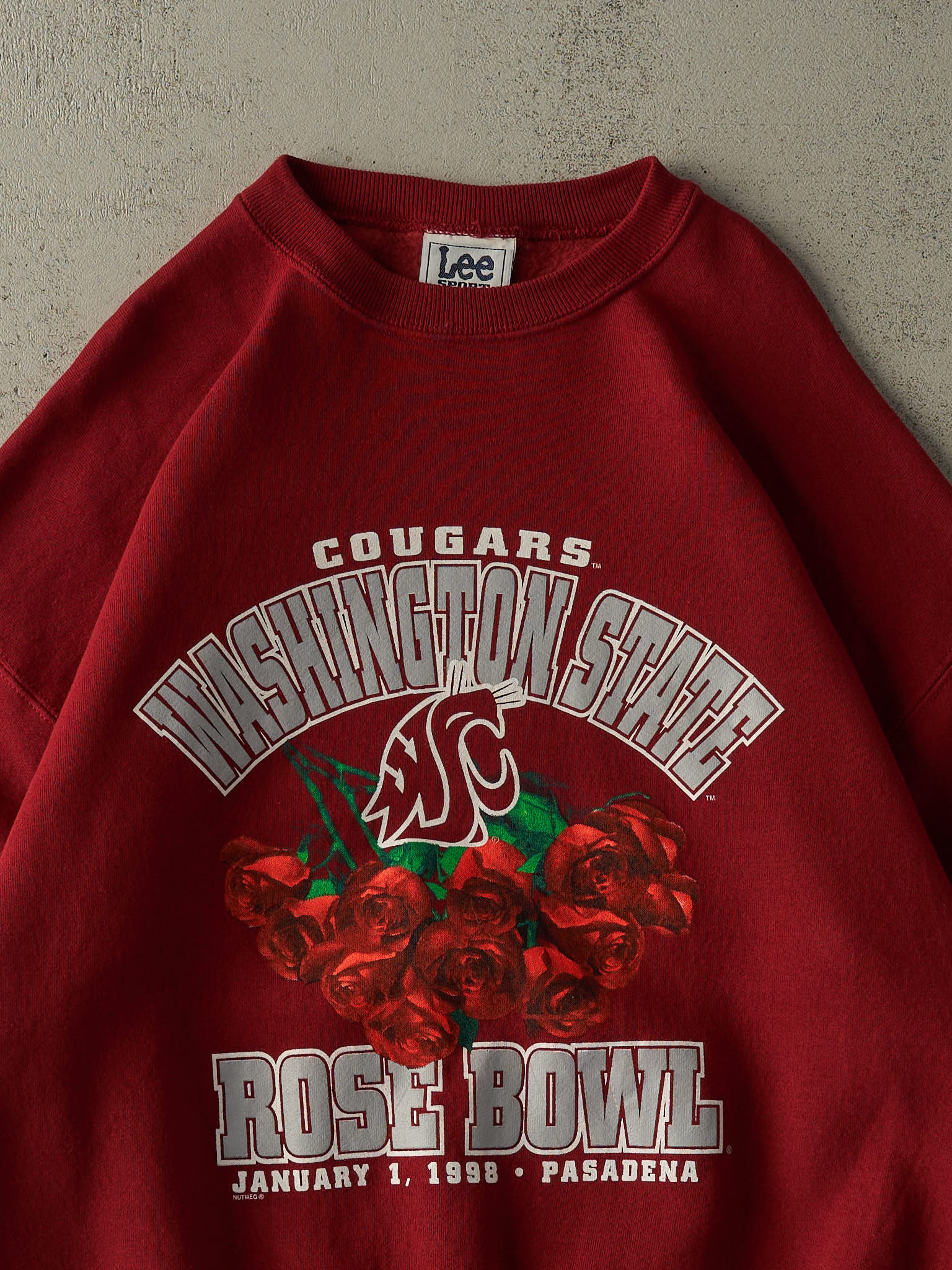 Vintage 98' Burgundy Washington State Cougars Rose Bowl Crewneck (XXL/XXXL)