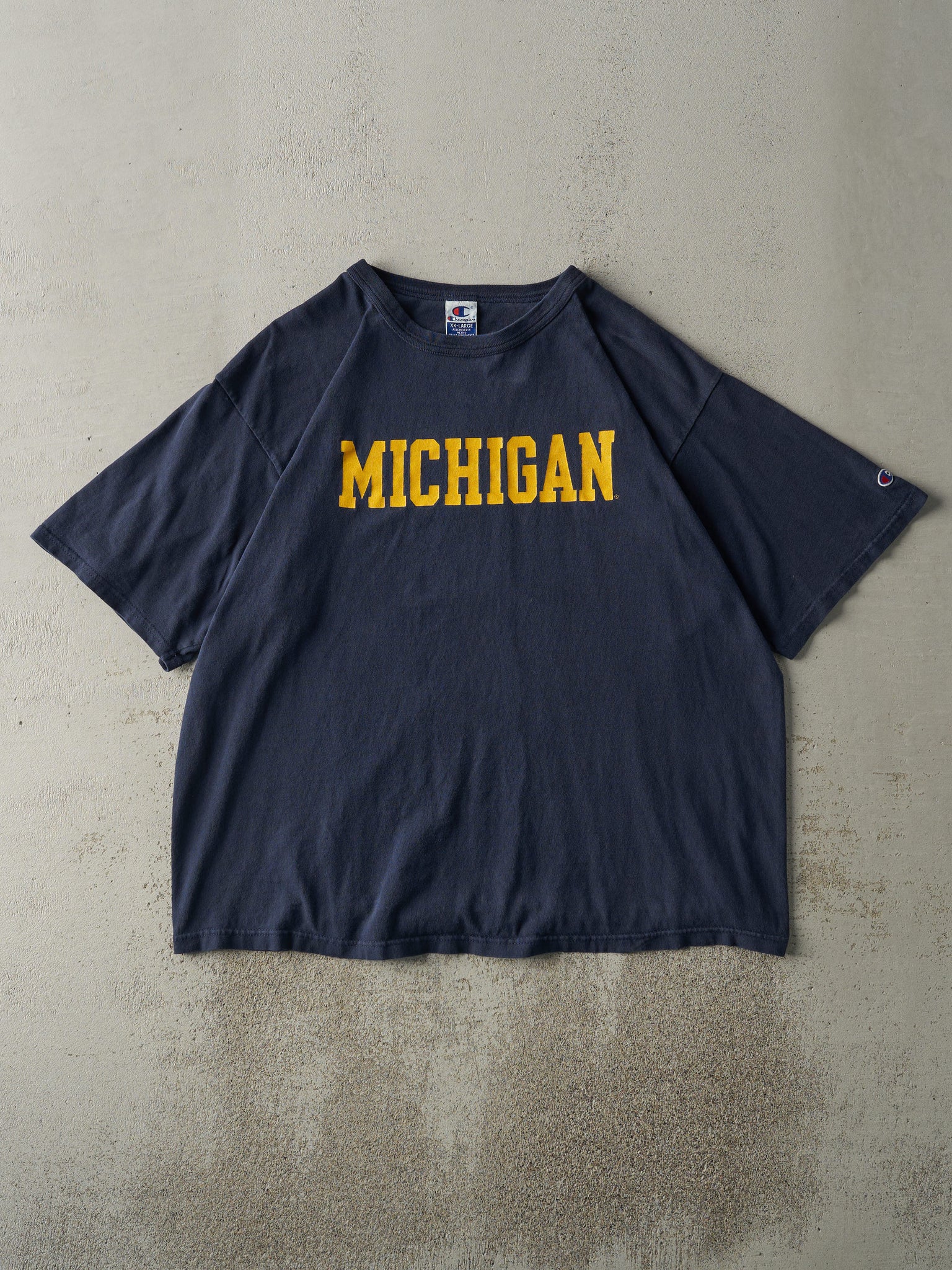 Vintage 90s Navy Blue University Of Michigan Tee (L/XL)