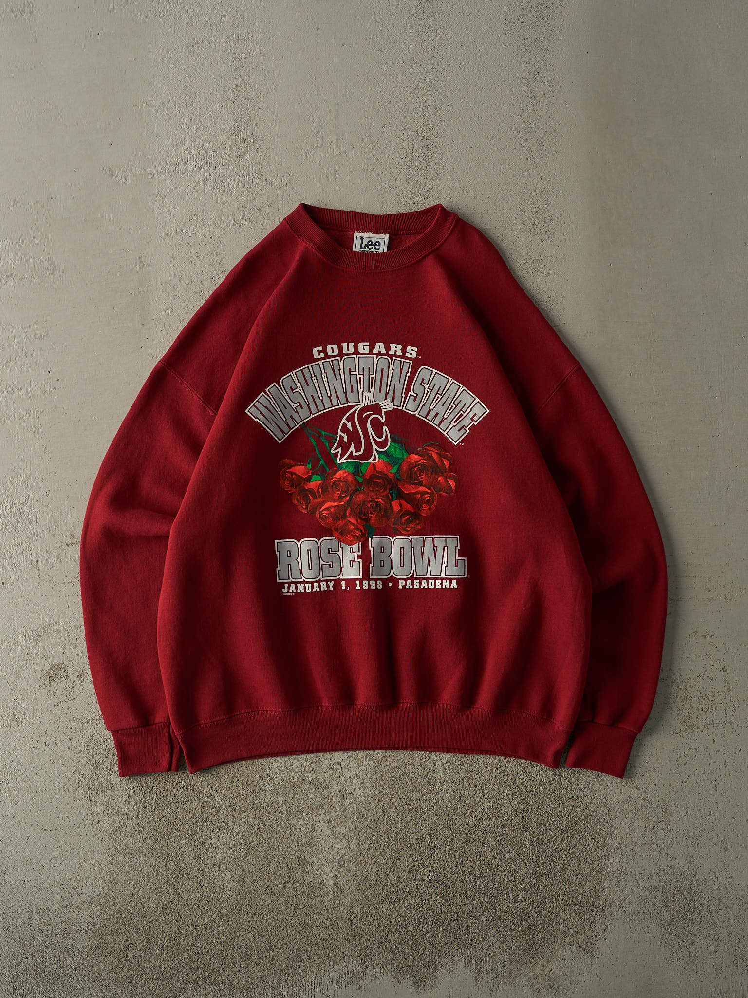 Vintage 98' Burgundy Washington State Cougars Rose Bowl Crewneck (XXL/XXXL)