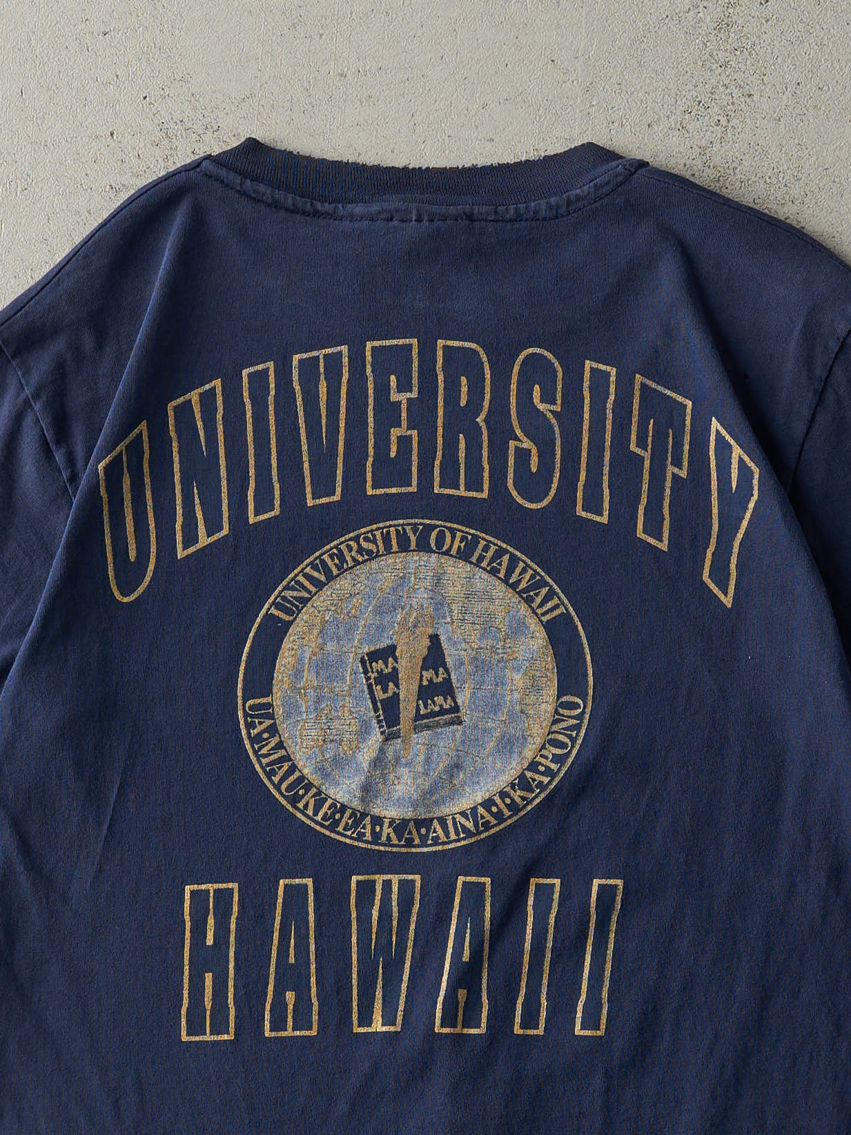 Vintage 90s Navy Blue University of Hawaii Single Stitch Tee (S)