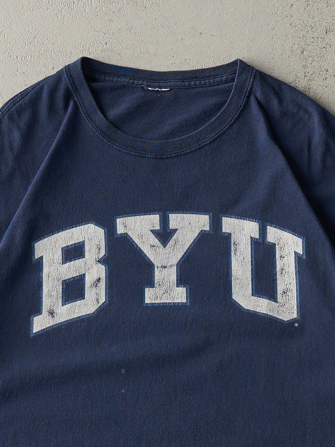 Vintage Y2K Navy Blue BYU Tee (L/XL)