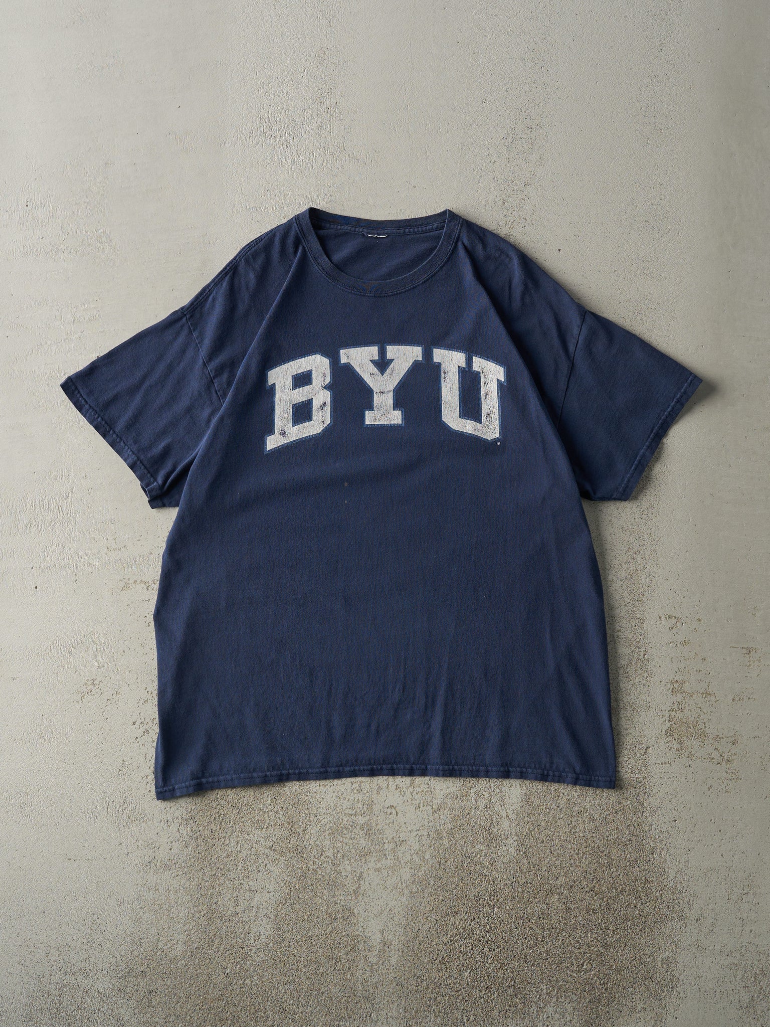 Vintage Y2K Navy Blue BYU Tee (L/XL)