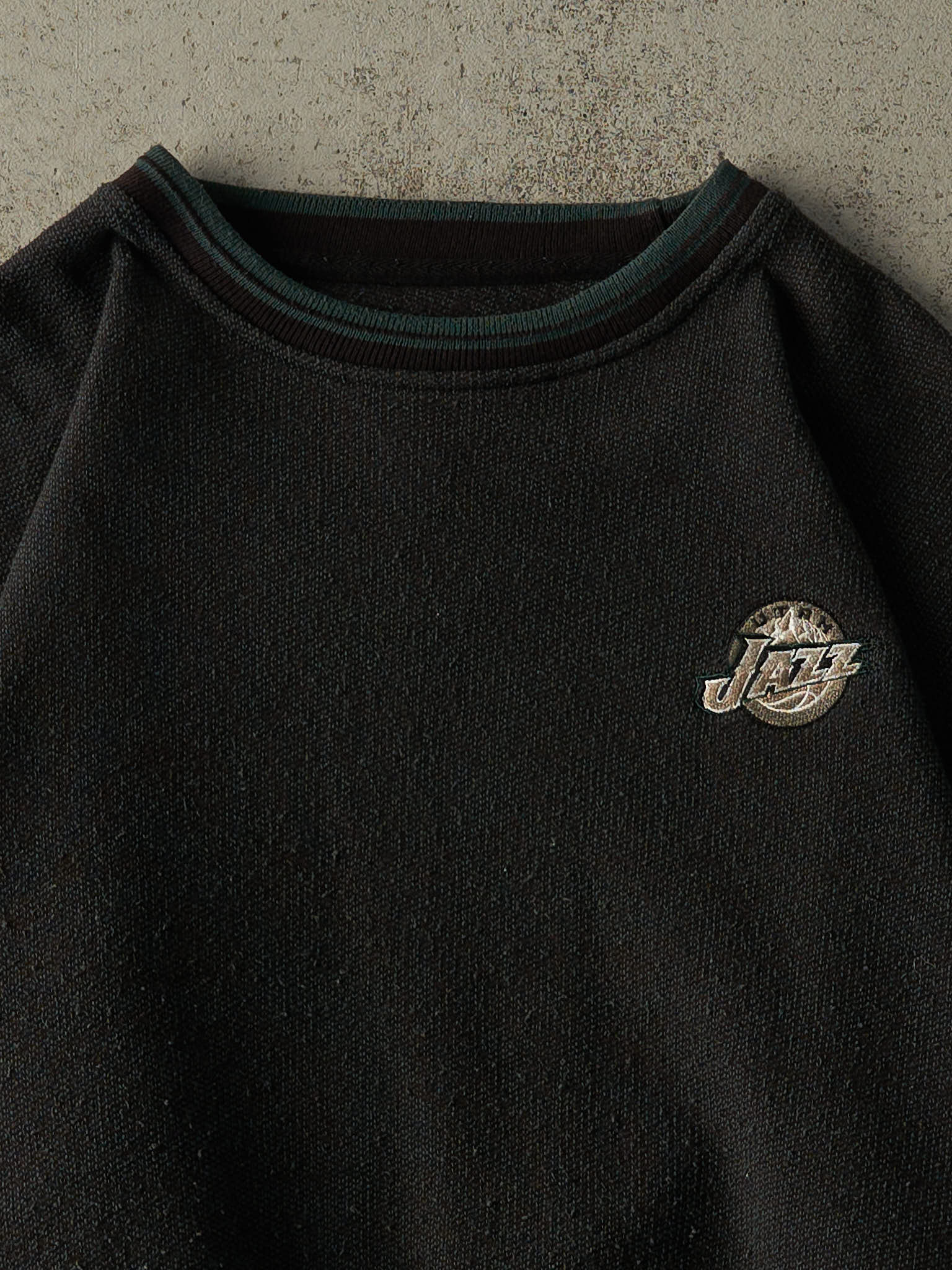 Vintage 90s Green Utah Jazz Embroidered Knit Crewneck (L/XL)