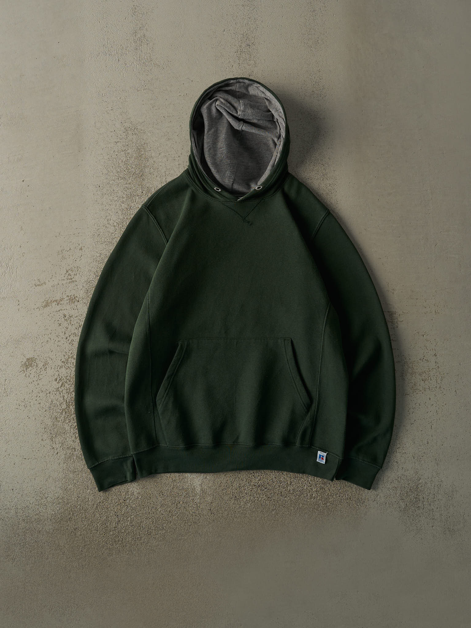 Vintage Y2K Green Blank Russell Athletic Hoodie (M/L)