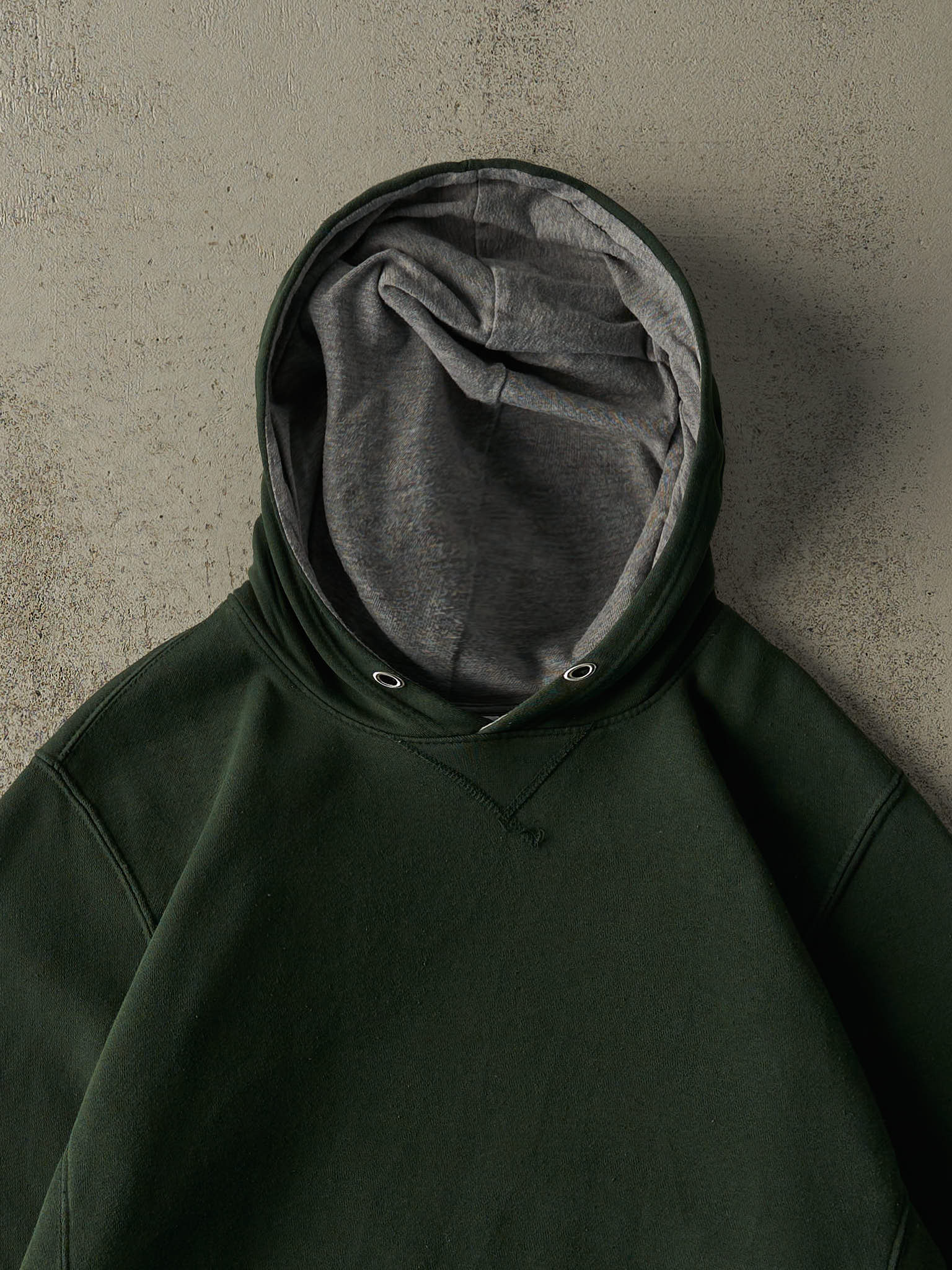 Vintage Y2K Green Blank Russell Athletic Hoodie (M/L)