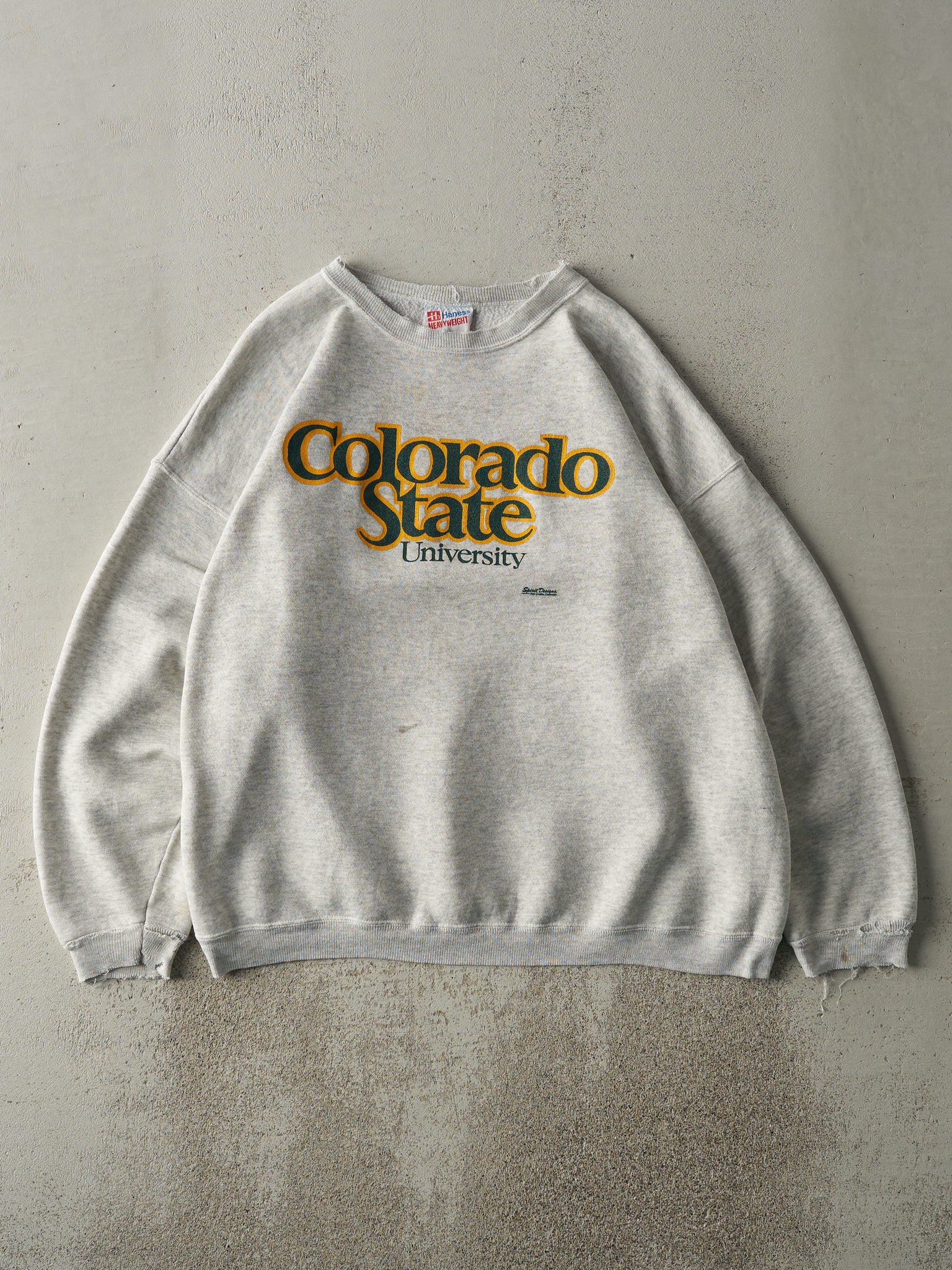 Vintage 90s Heather Grey Colorado State University Boxy Crewneck (XL)