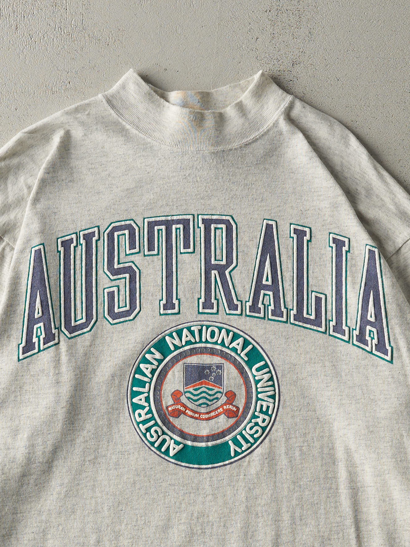 Vintage 90s Heather Grey Australian National University Long Sleeve (L/XL)