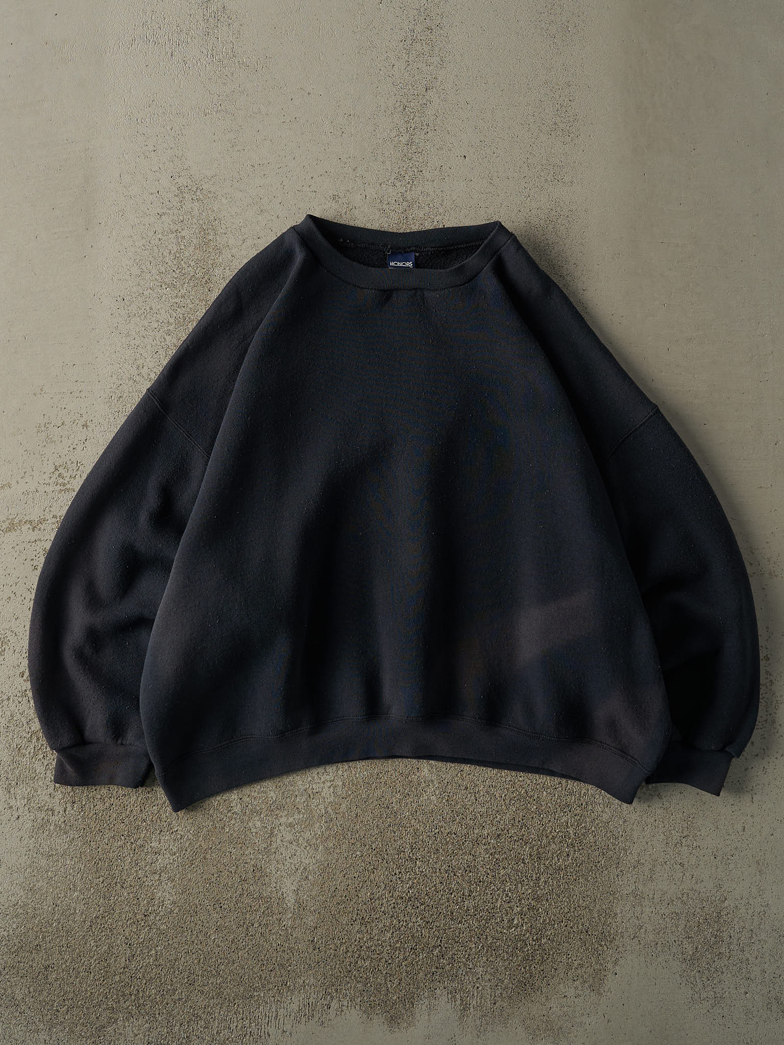 Vintage 90s Faded Black Blank Boxy Crewneck (XXL)