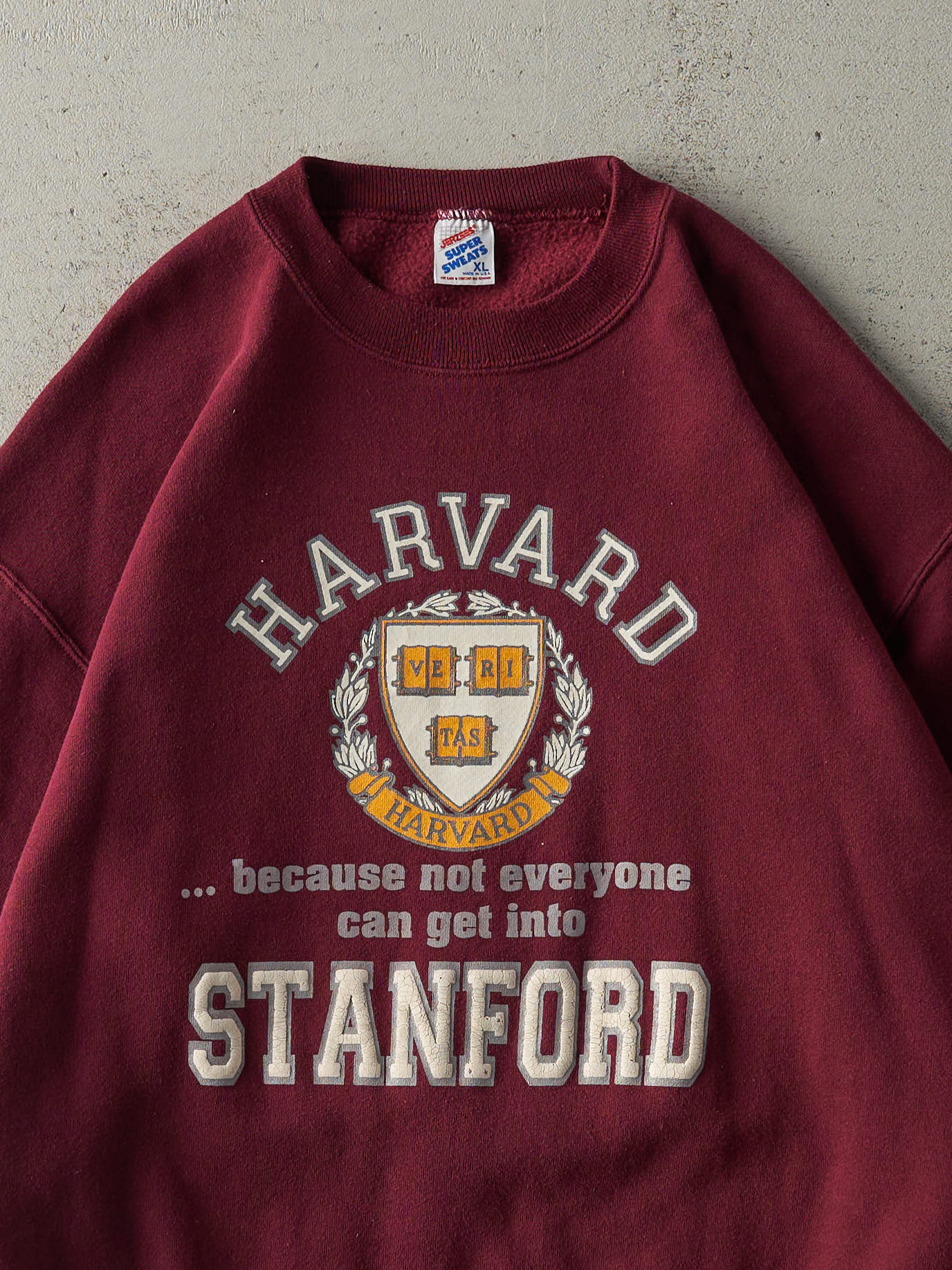 Vintage 90s Burgundy Harvard University / Stanford University Crewneck (L)