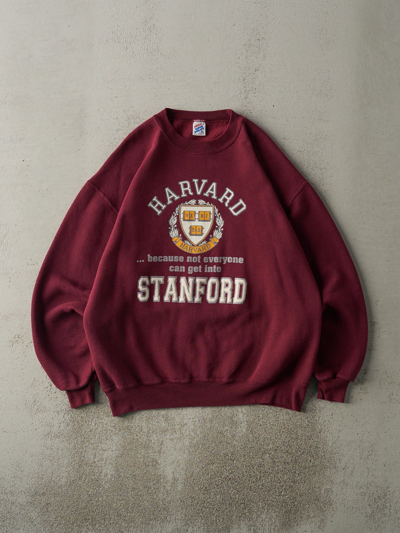 Vintage 90s Burgundy Harvard University / Stanford University Crewneck (L)