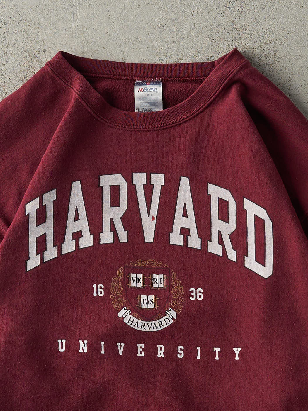 Vintage Y2K Burgundy Harvard University Crewneck (L)