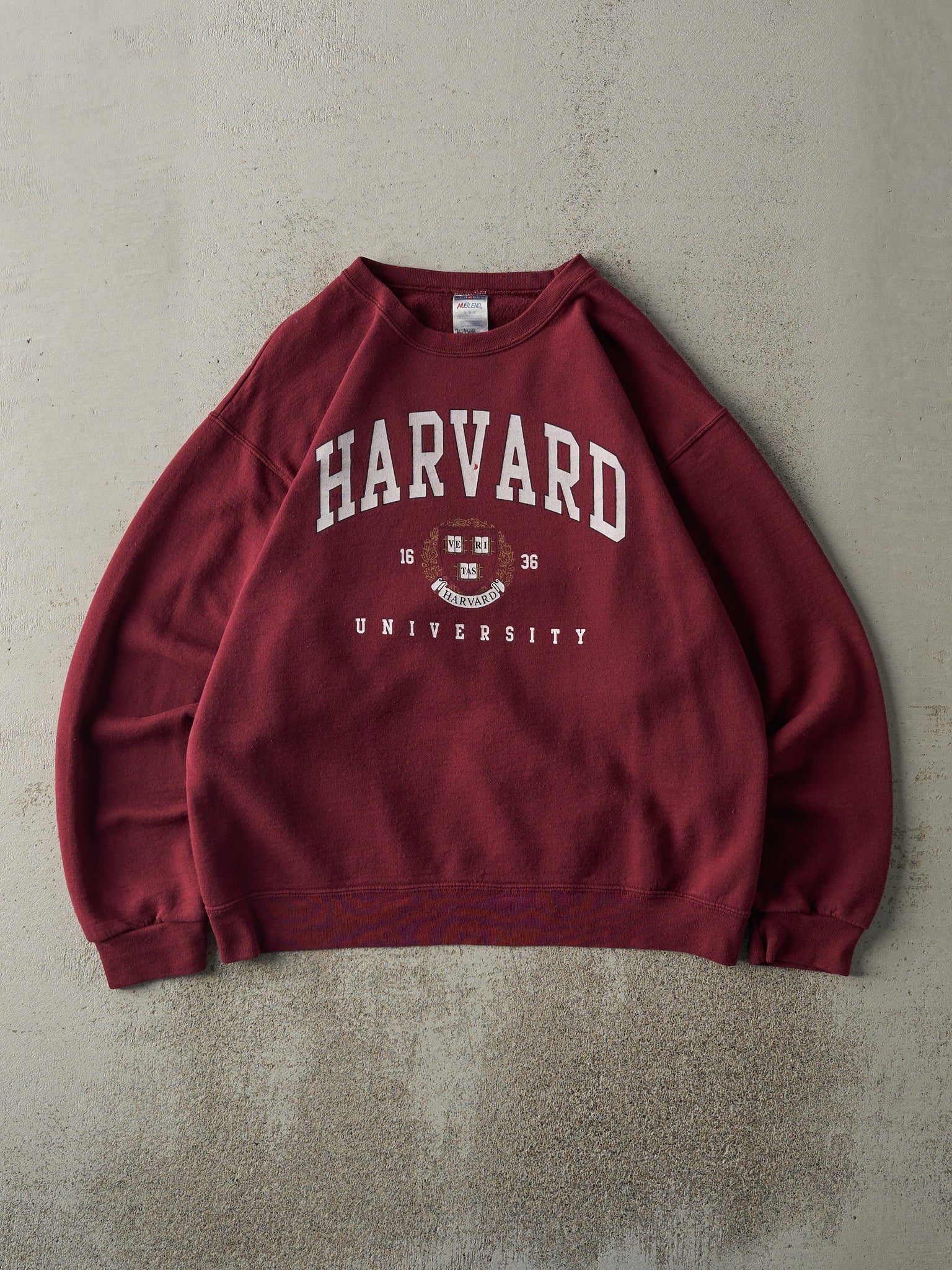 Vintage Y2K Burgundy Harvard University Crewneck L