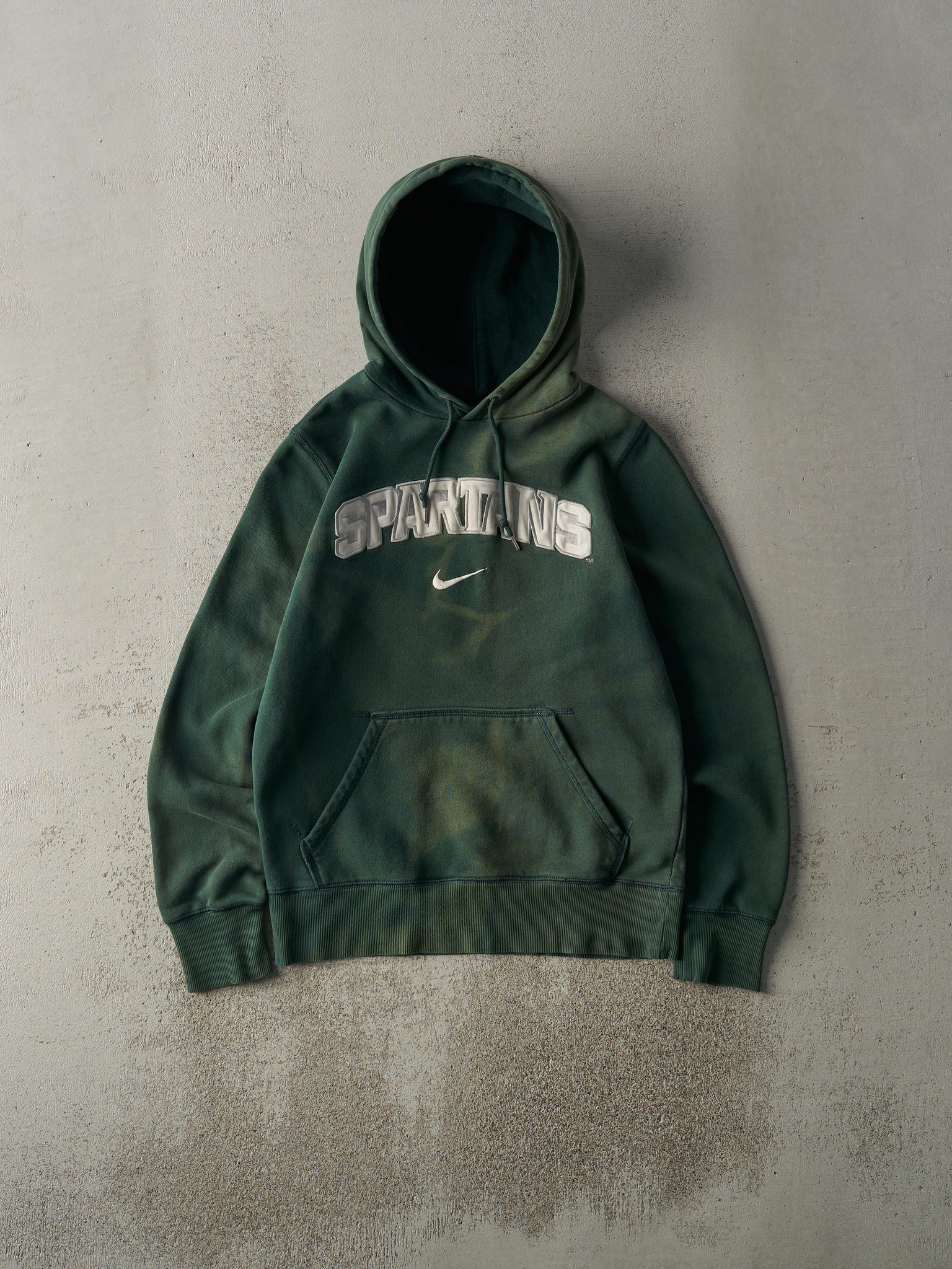 Vintage Y2K Sun Faded Green Michigan State Spartans Nike Hoodie (S)