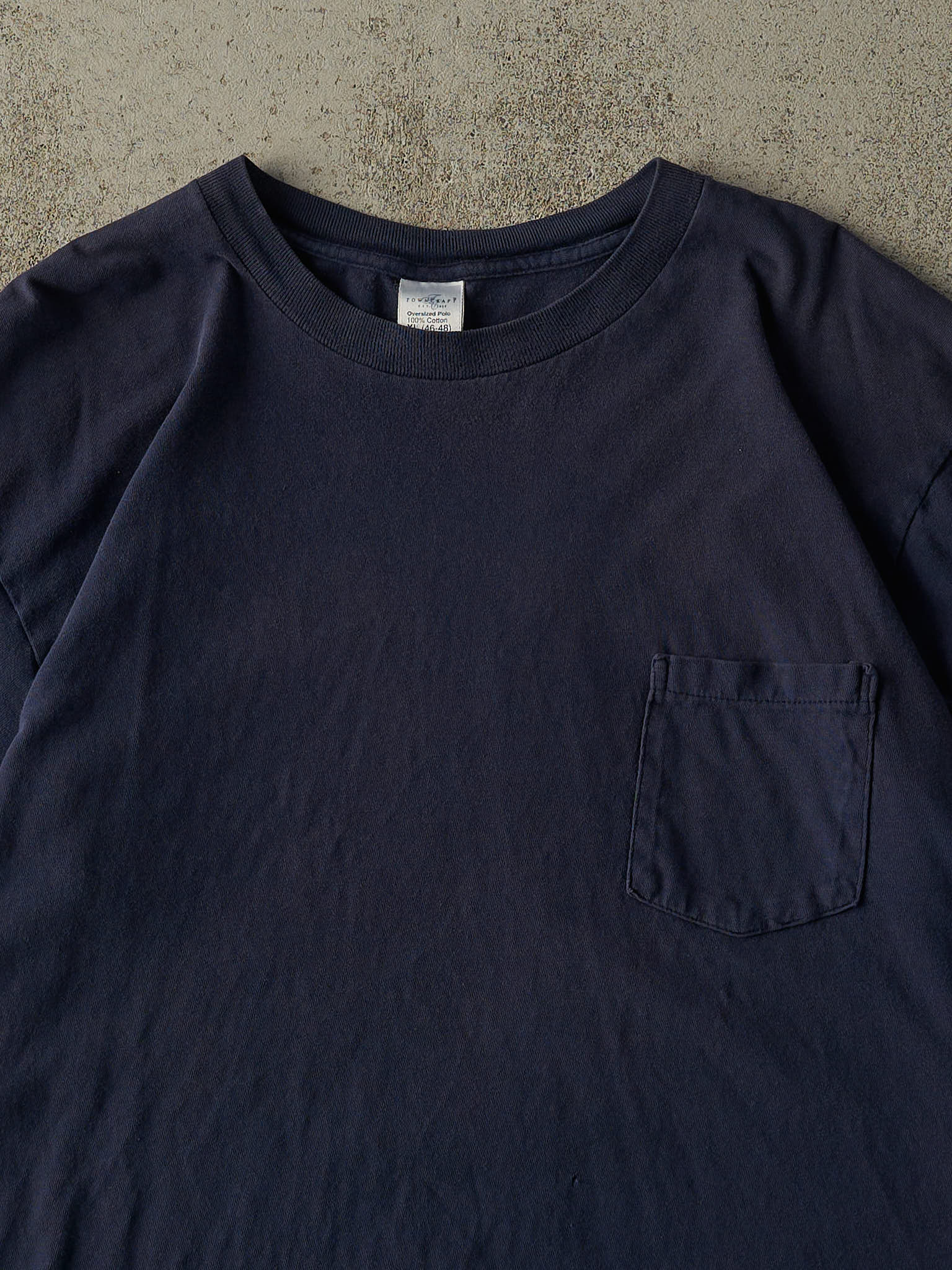 Vintage 90s Navy Blue Blank JC Penney Pocket Tee (L/XL)