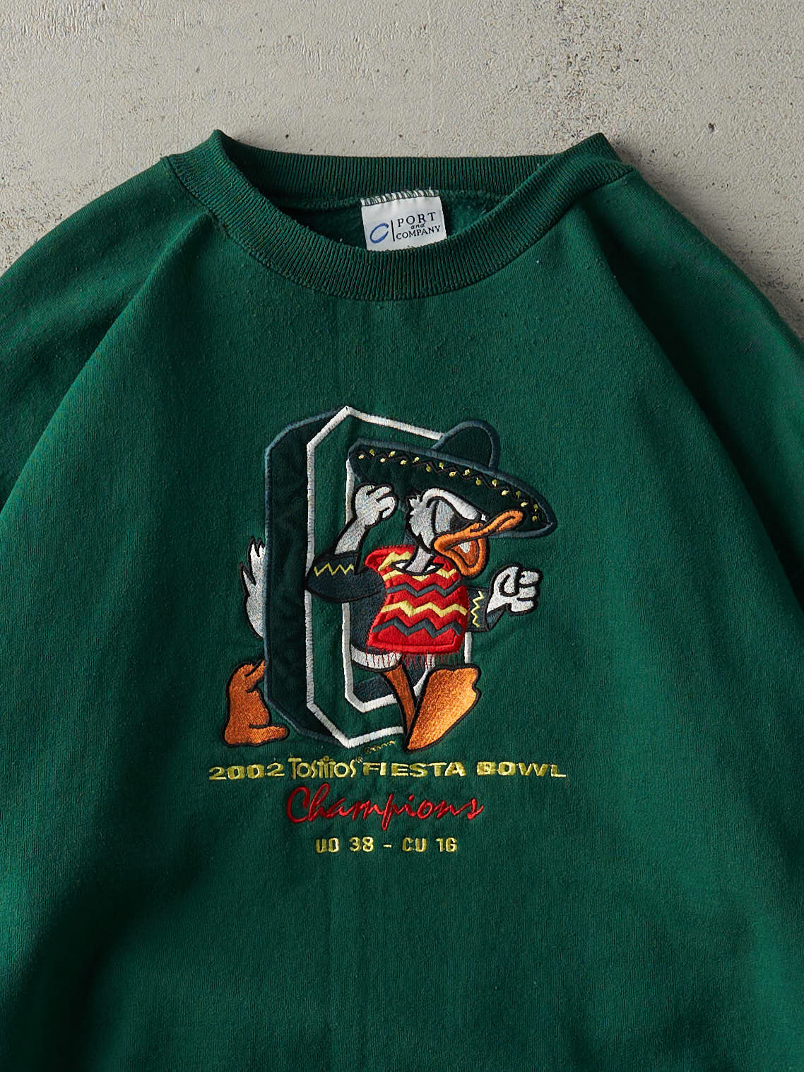 Vintage 02' Green University of Oregon Tostito Fiesta Bowl Champions Crewneck (L)