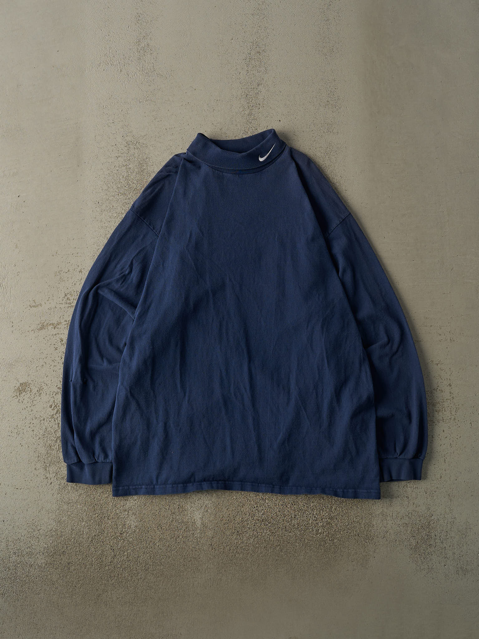 Vintage 90s Navy Blue Nike Turtle Neck Long Sleeve (XL/XXL)