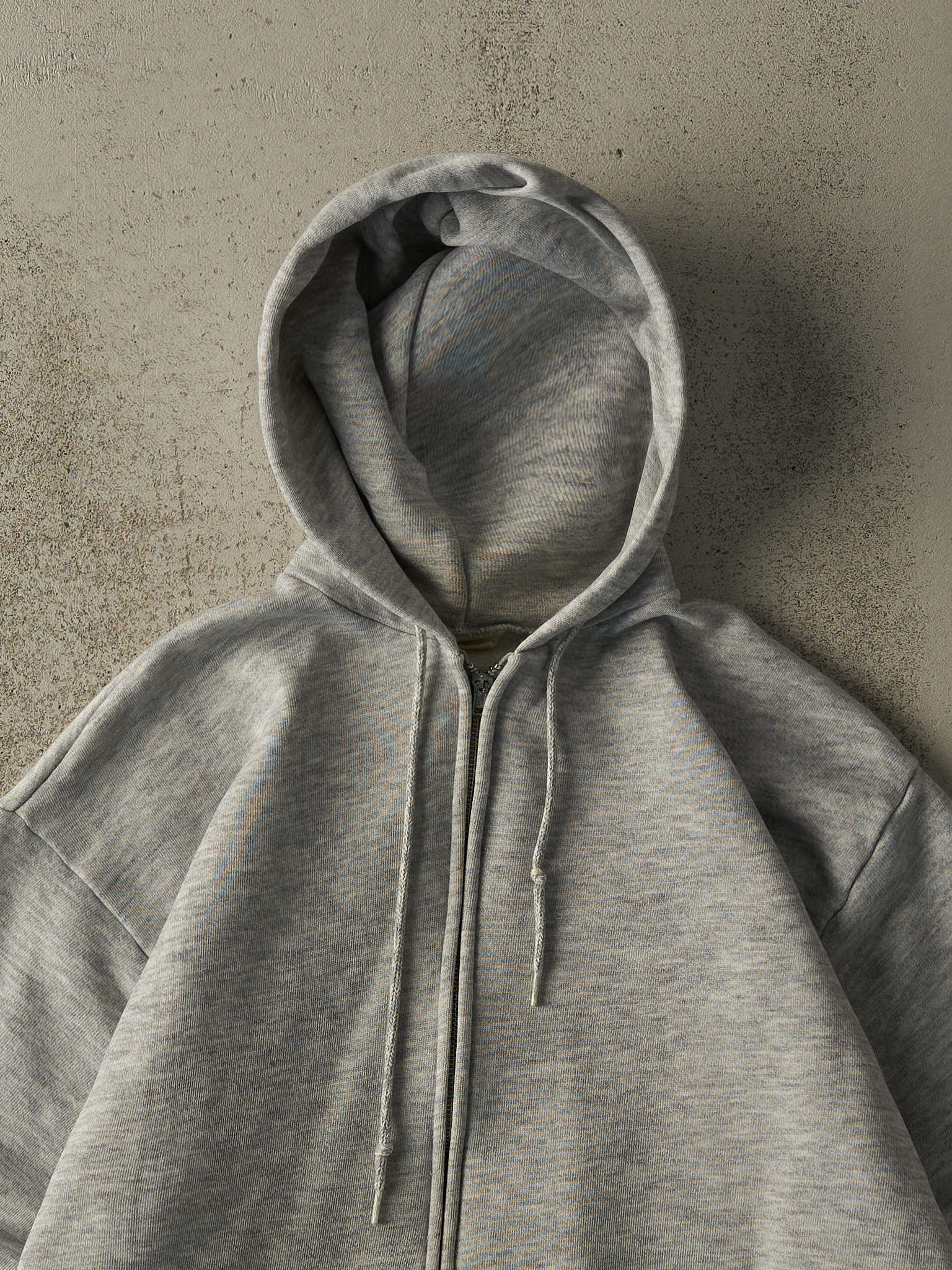 Vintage 80s Heather Grey Zip Up Hoodie (L)