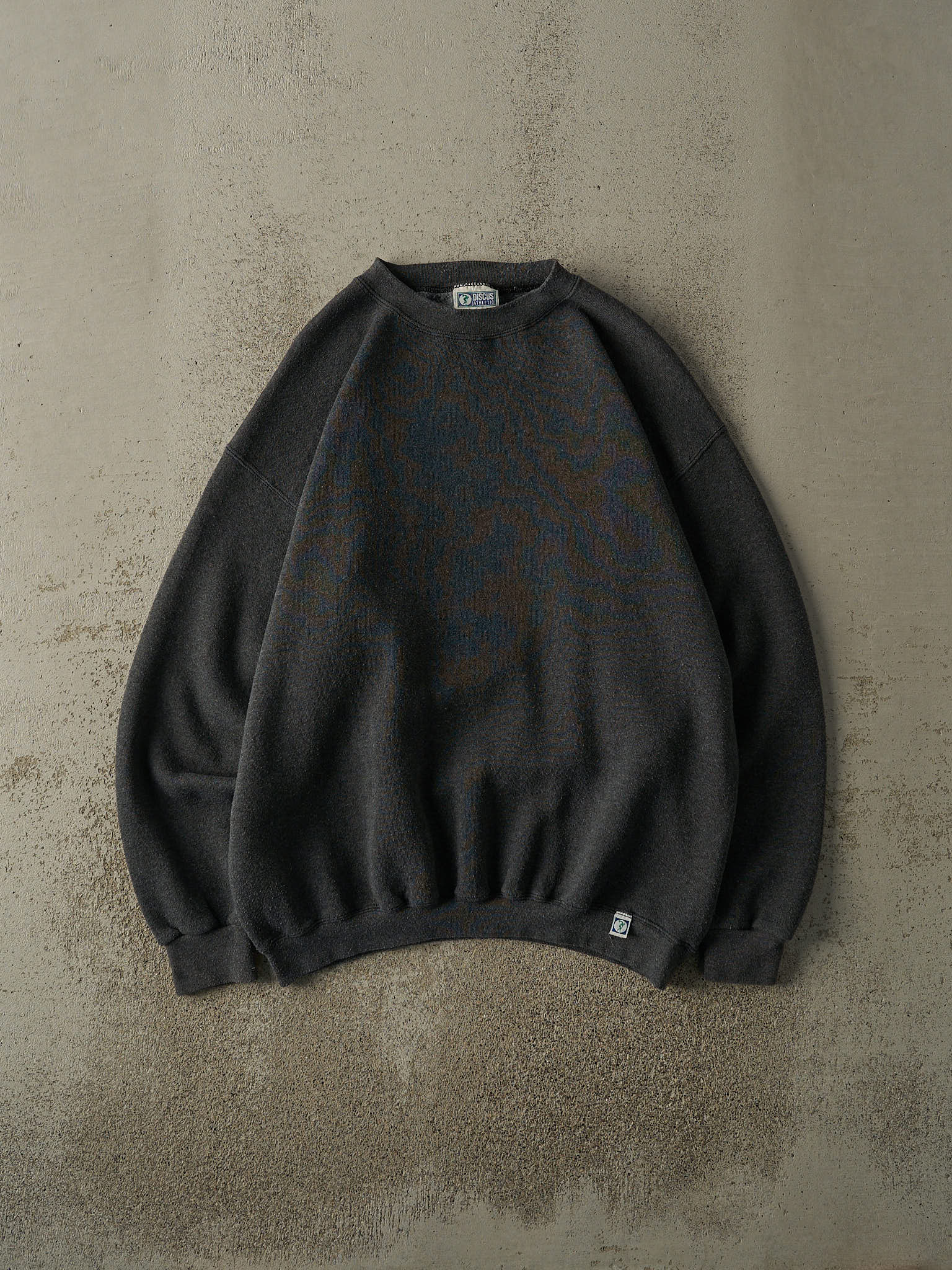 Vintage 90s Charcoal Grey Discus Athletic Blank Crewneck (L/XL)