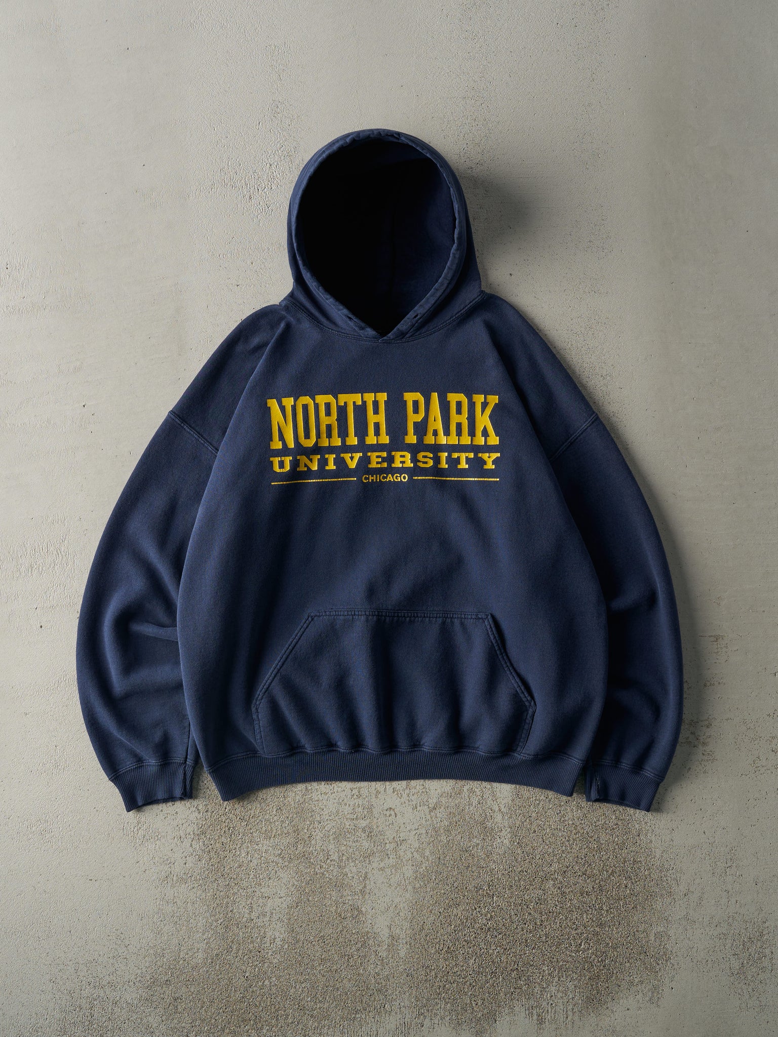 Vintage Y2K Navy Blue North Park University Hoodie (XL)