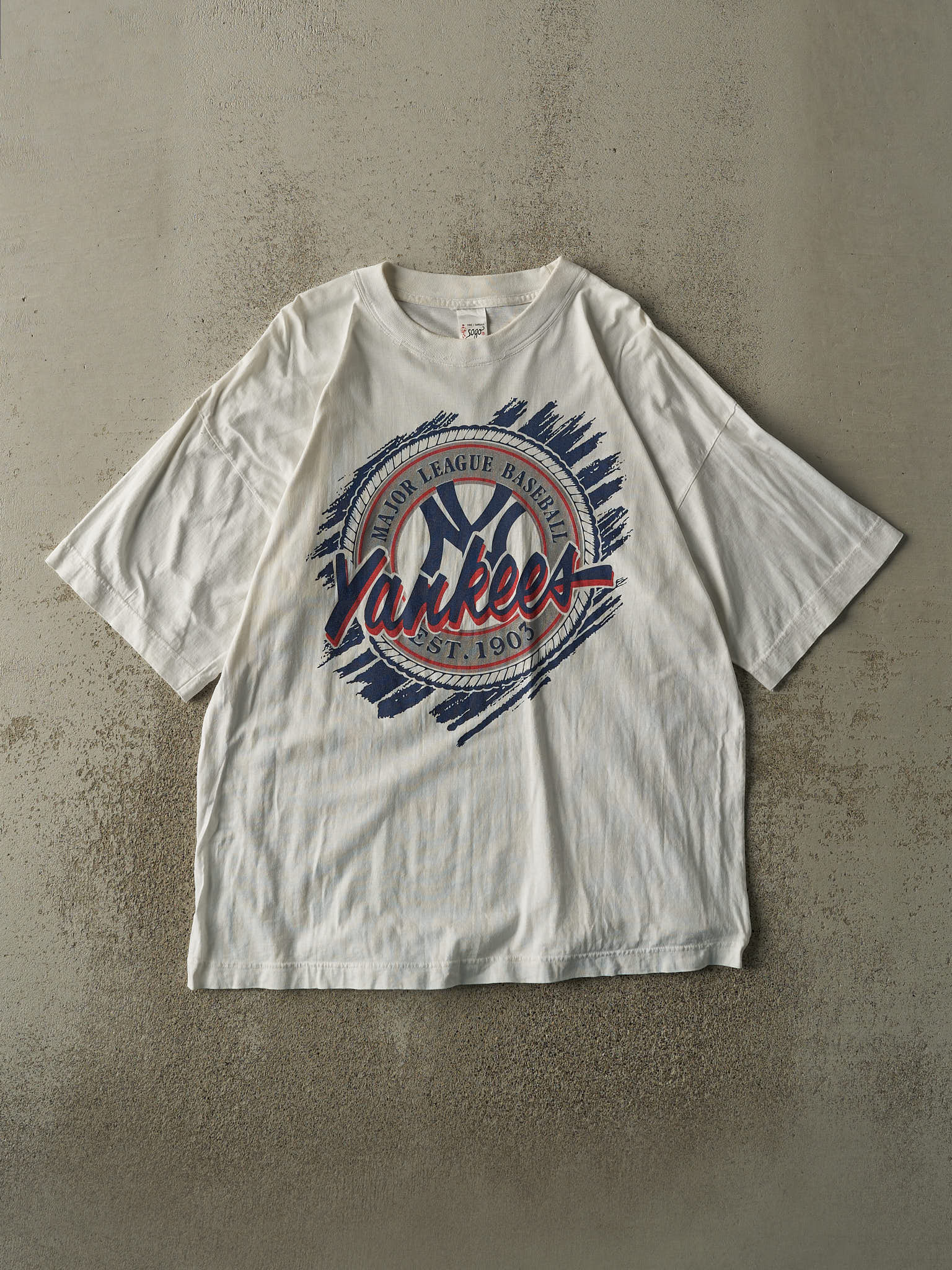Vintage 90s White New York Yankees Tee (L/XL)