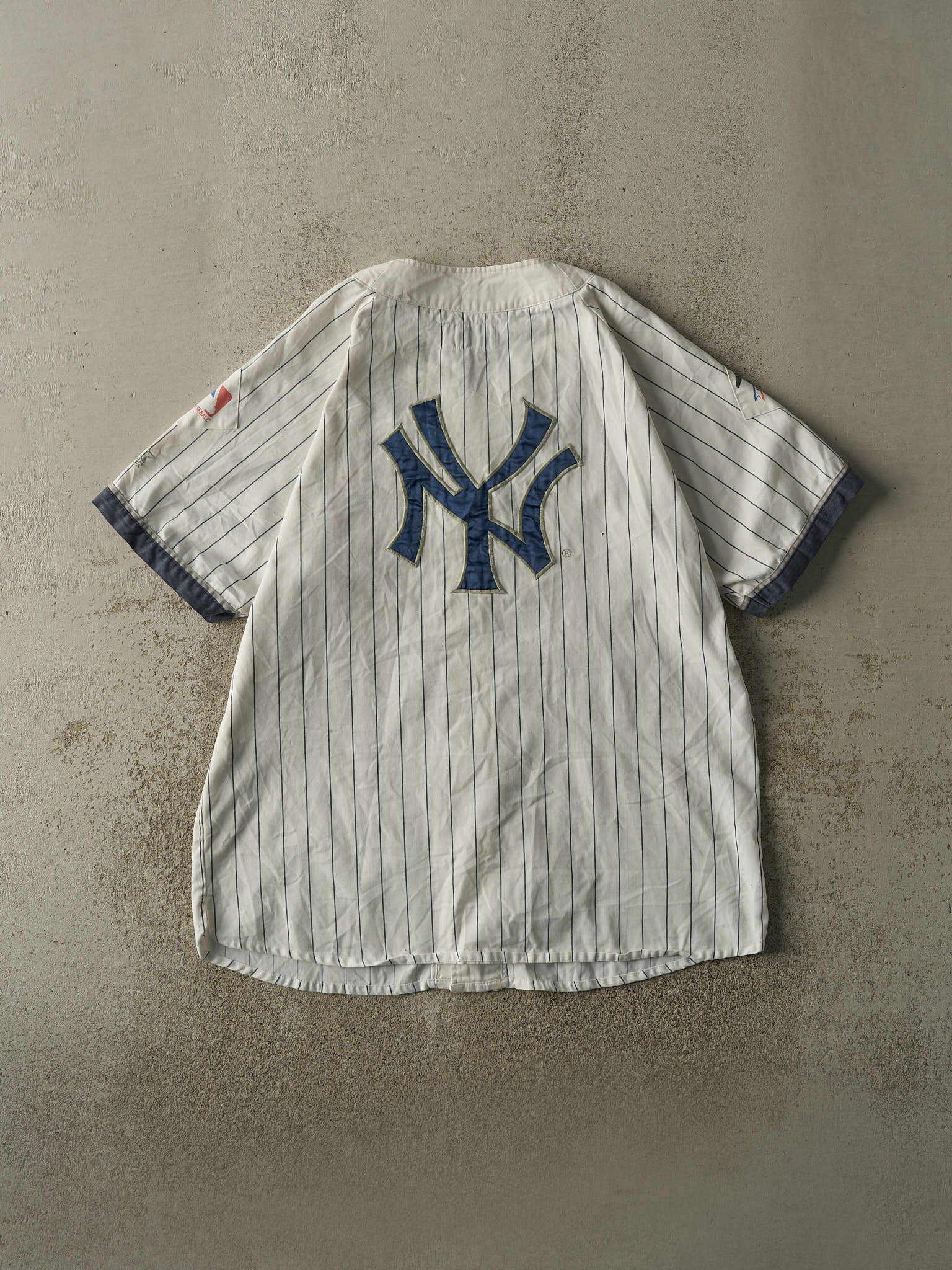 Vintage 90s White New York Yankees Starter Embroidered Jersey (XL)