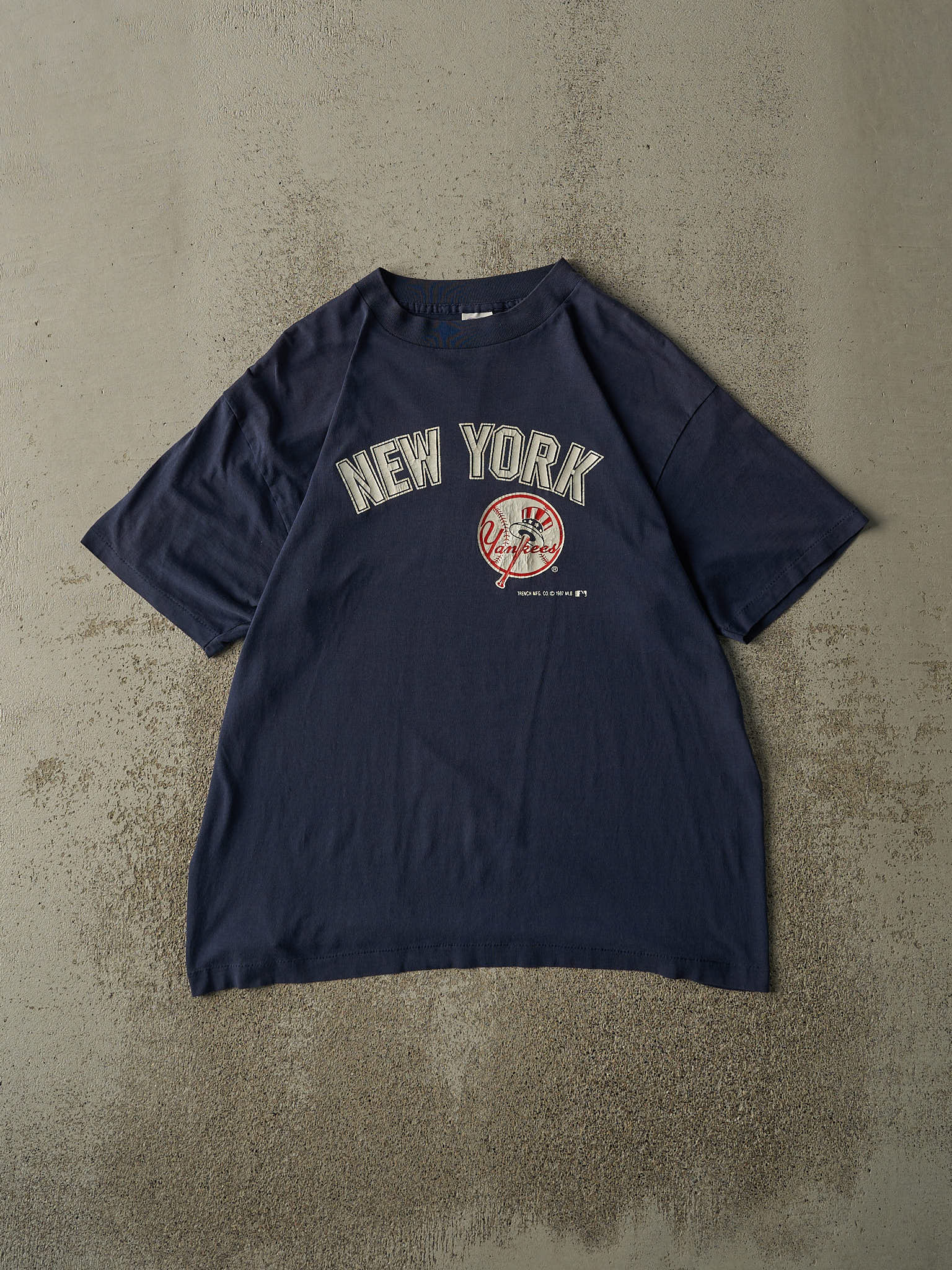 Vintage 87' Navy Blue New York Yankees Single Stitch Tee (M/L)