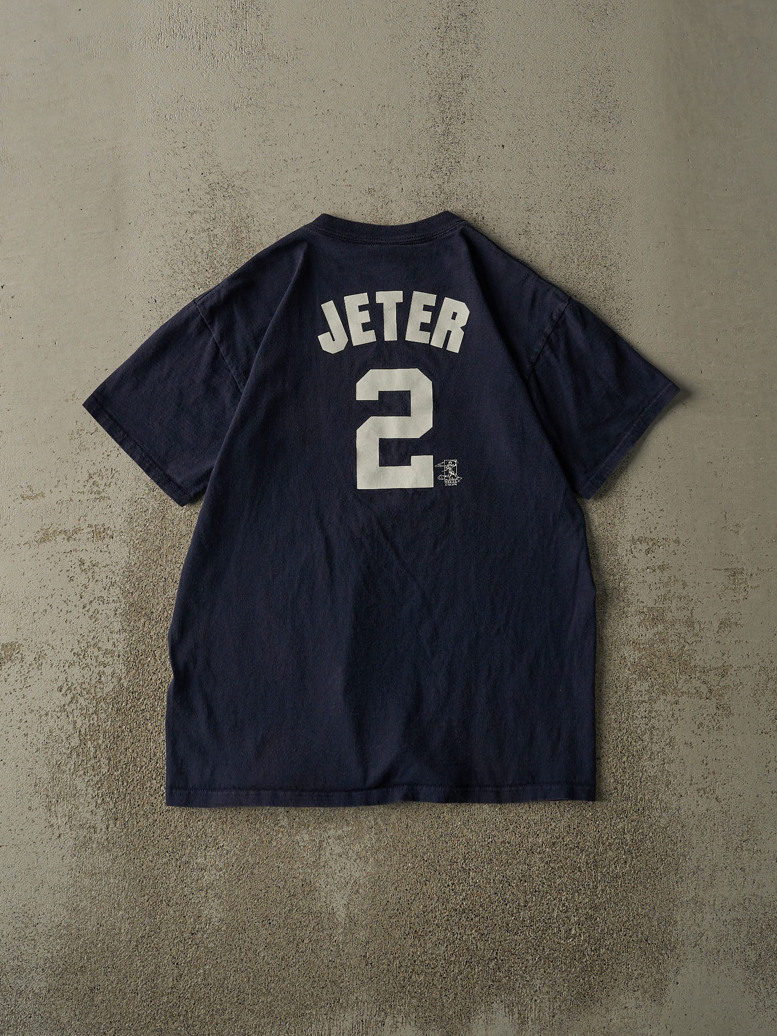 Vintage 90s Navy Blue New York Yankees #2 Derek Jeter Tee (M)