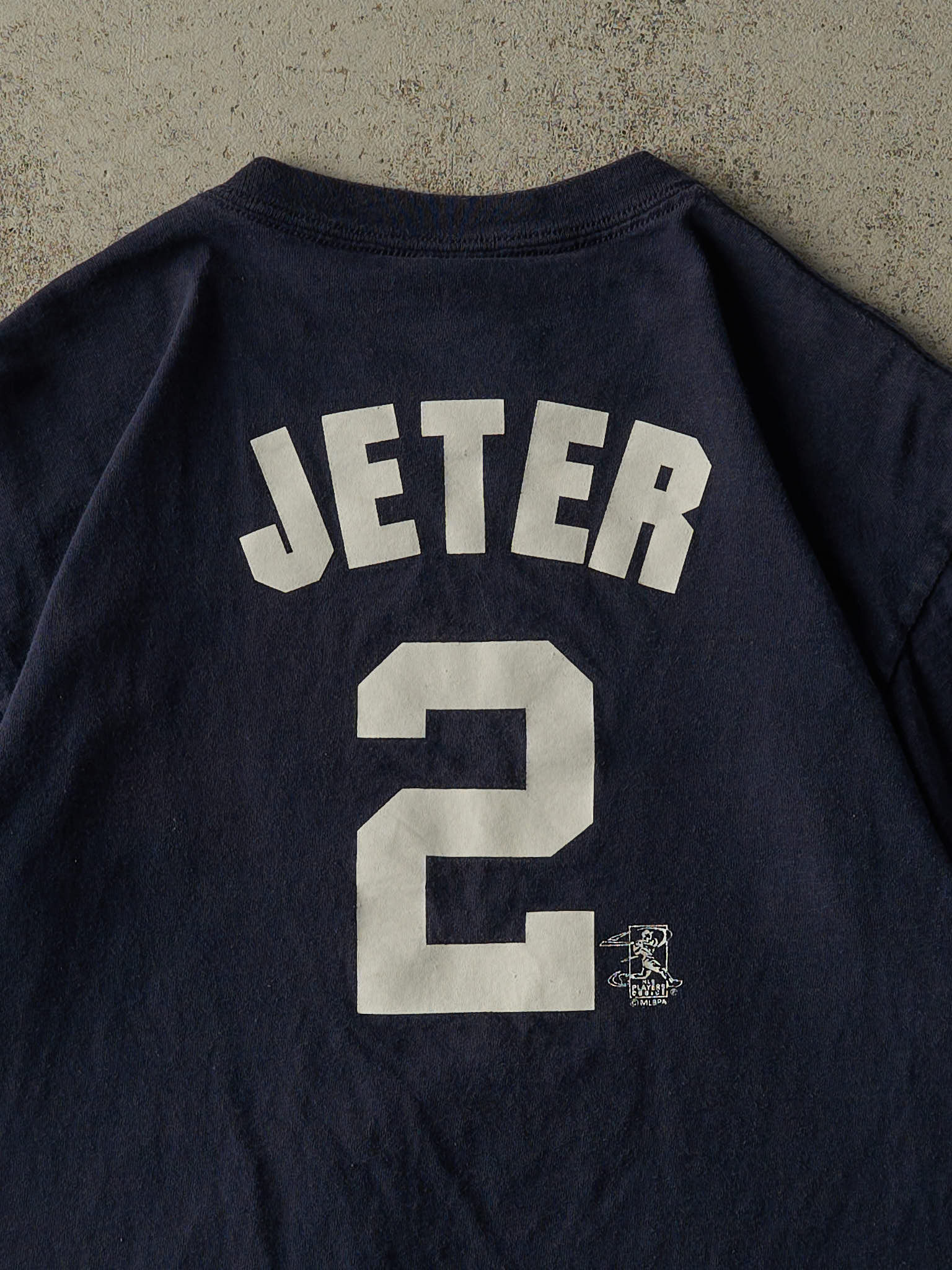 Vintage 90s Navy Blue New York Yankees #2 Derek Jeter Tee (M)