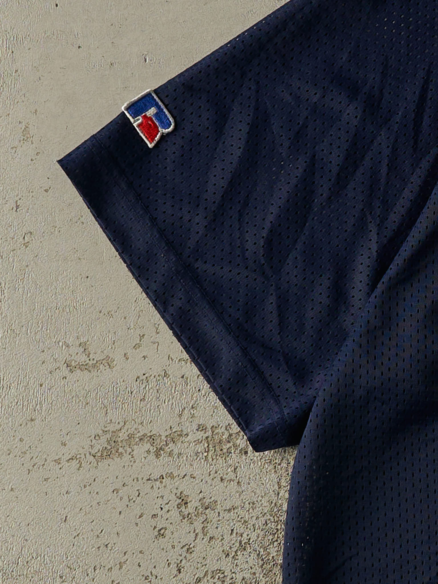 Vintage 80s Navy Blue New York Yankees Russell Athletic Mesh Jersey (XL/XXL)