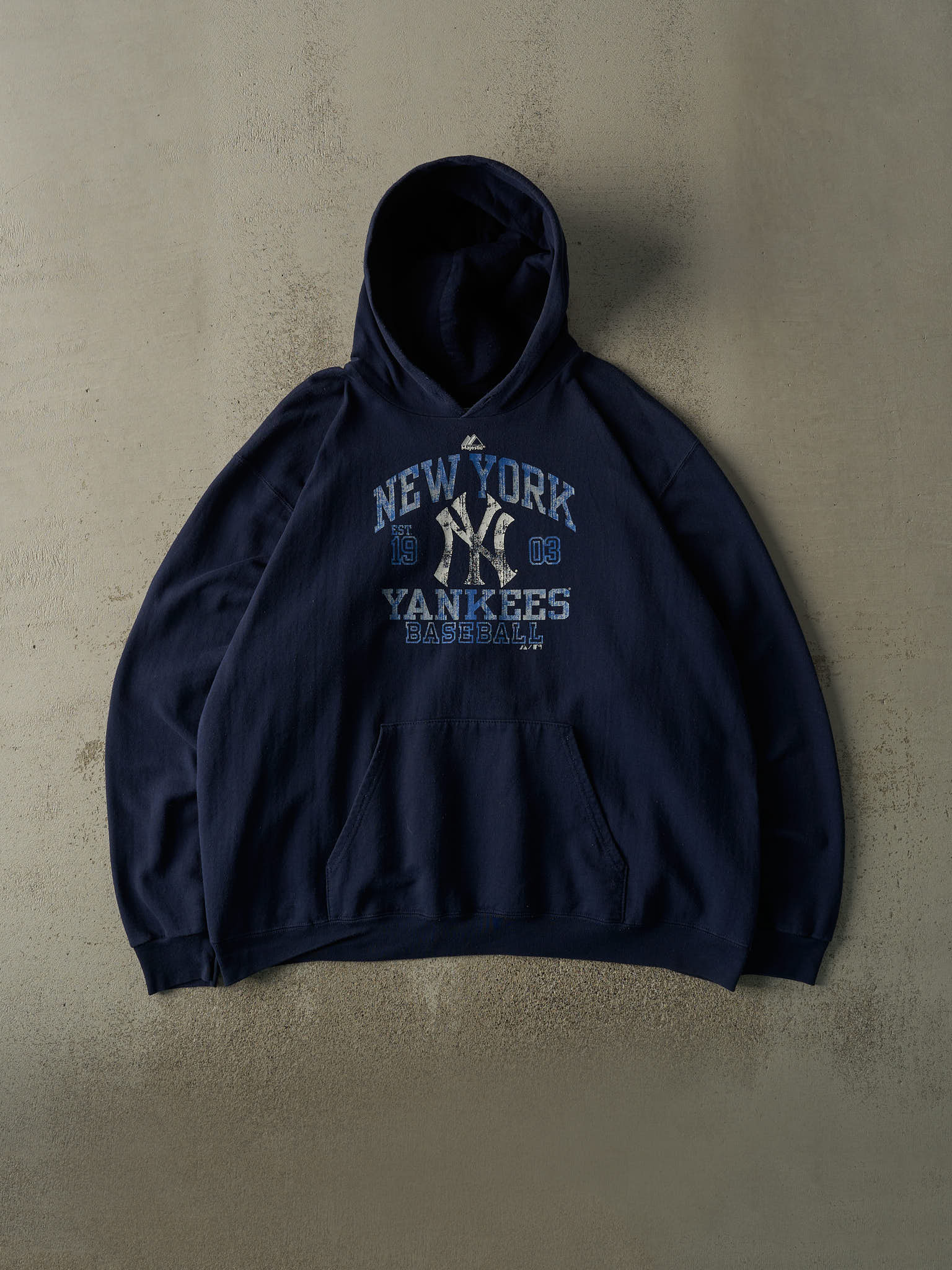 Vintage Y2K Navy Blue New York Yankees Hoodie (XXL)