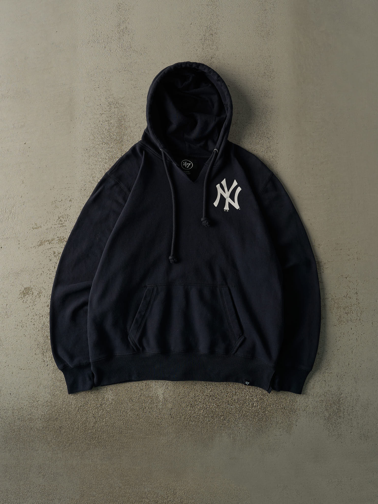 Vintage Y2K Navy Blue New York Yankees Hoodie (XL)