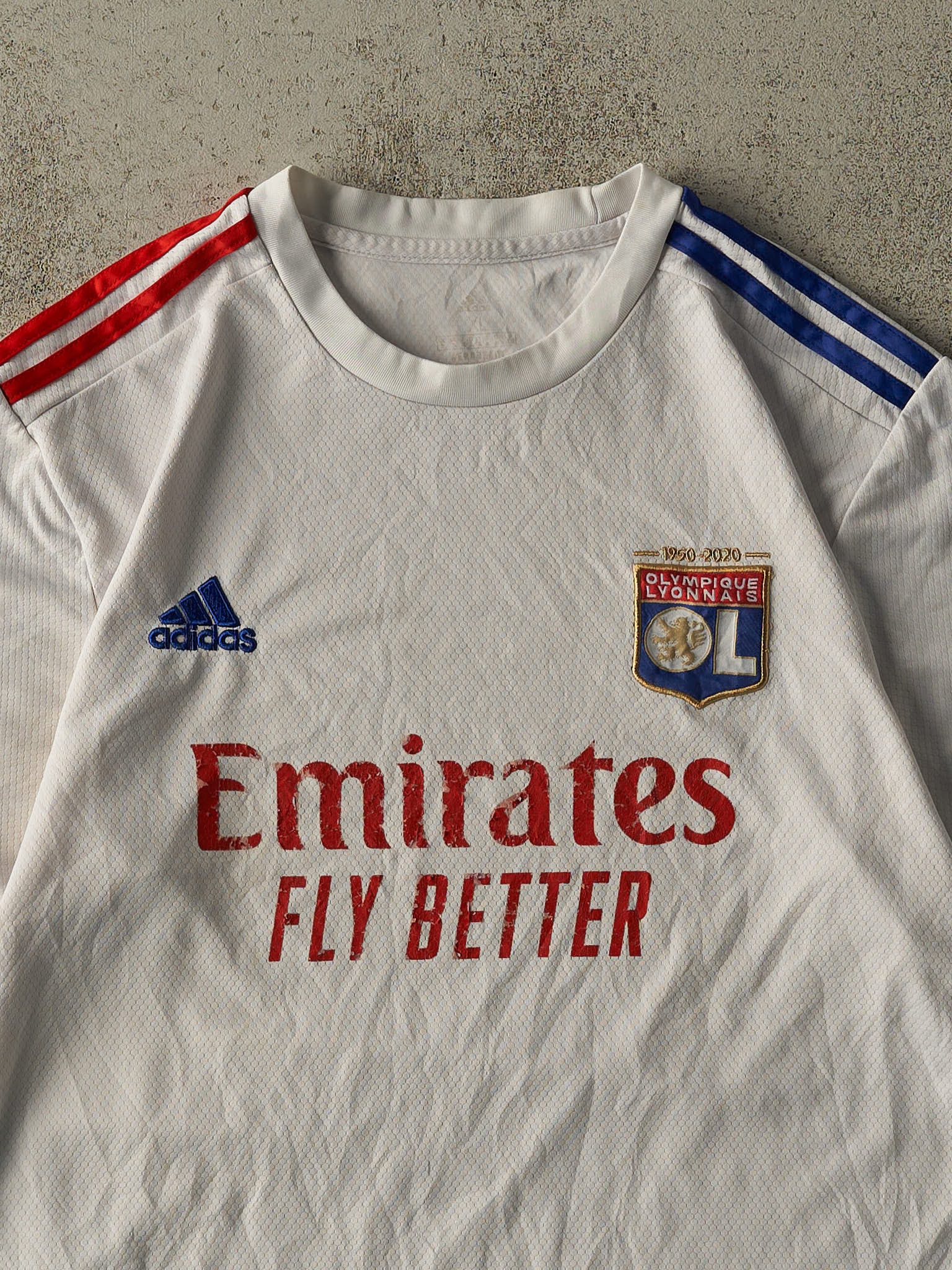 20' White Adidas Olympique Lyonnais Soccer Jersey (L/XL)