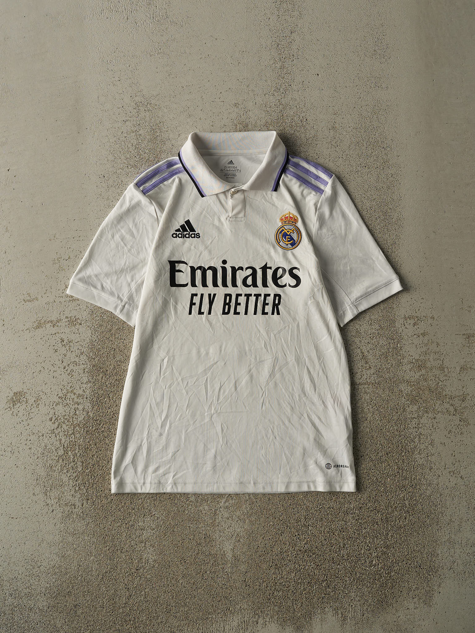 Vintage Y2K White Real Madrid Soccer Jersey (S/M)