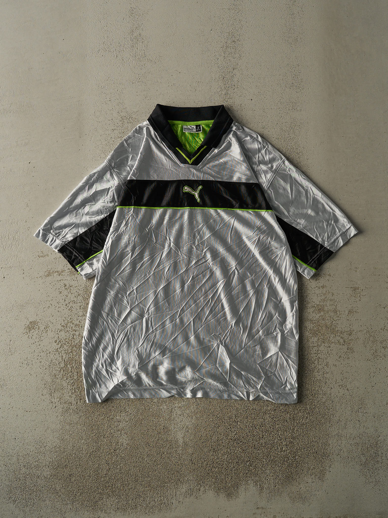 Vintage Y2K Grey Puma Soccer Jersey (L/XL)