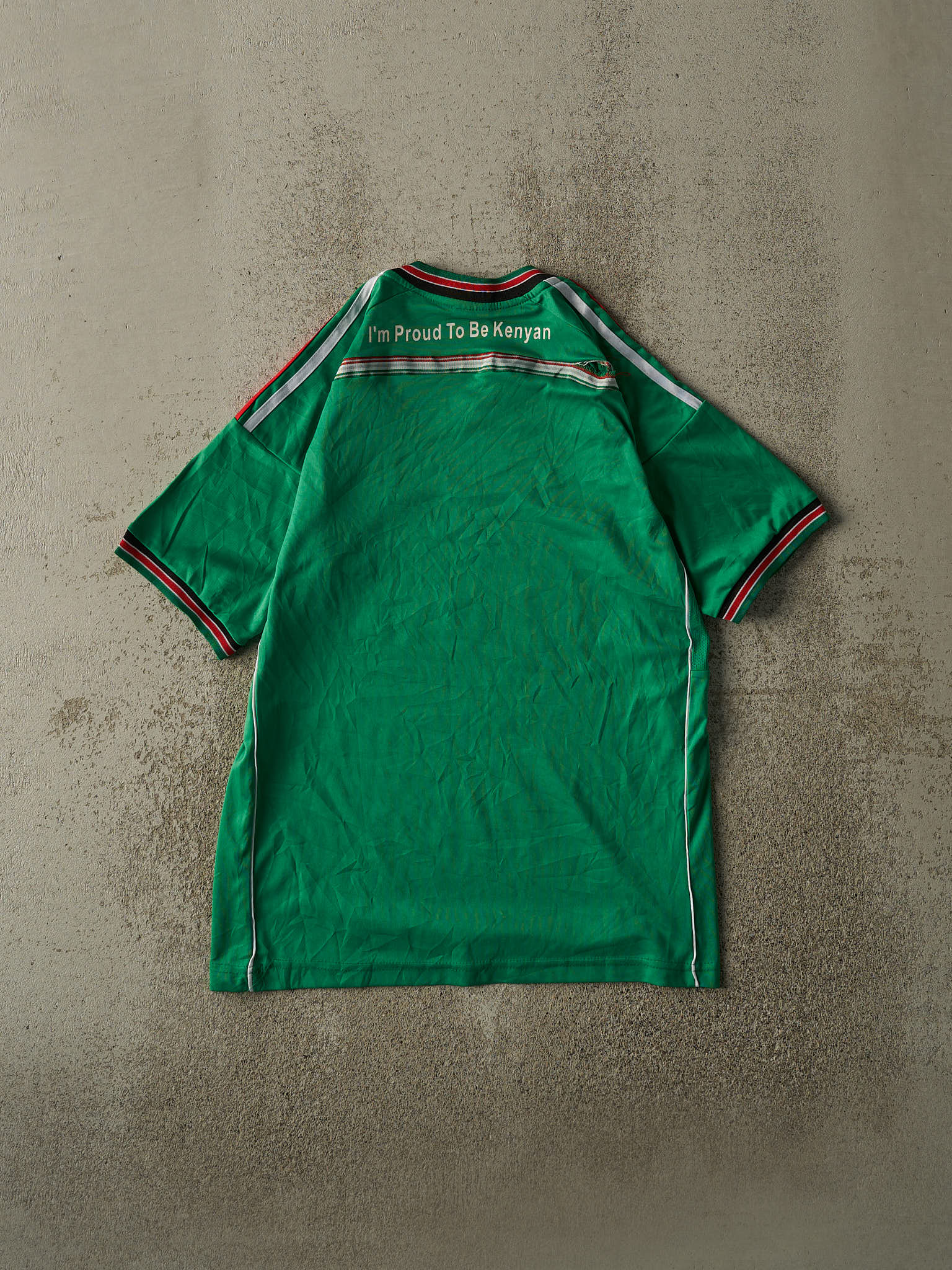 Vintage Y2K Green Kenya Adidas Soccer Jersey (S/M)