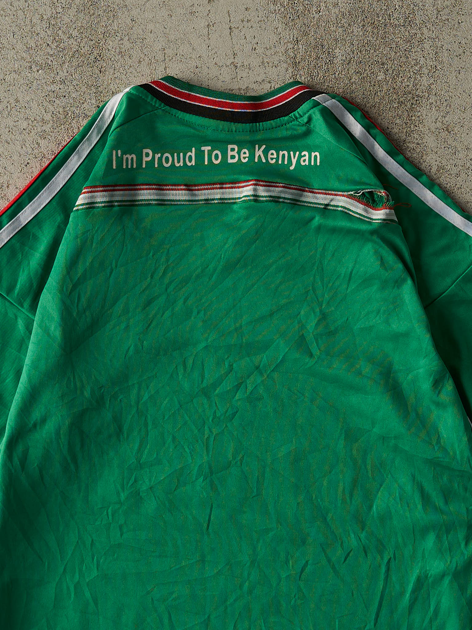 Vintage Y2K Green Kenya Adidas Soccer Jersey (S/M)
