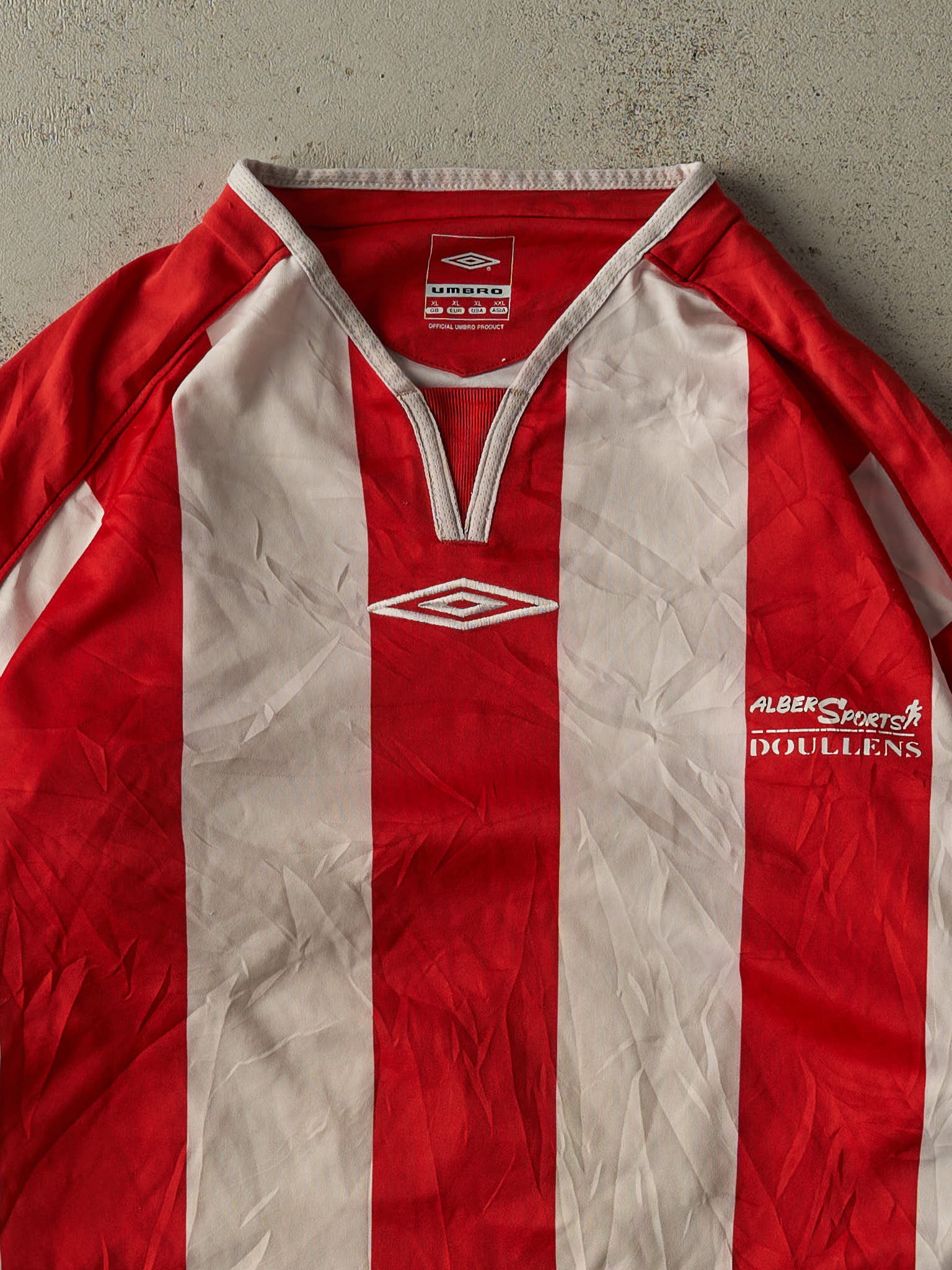 Vintage Y2K Red & White #2 RC Doullens Embroidered Long Sleeve Soccer Jersey (L/XL)