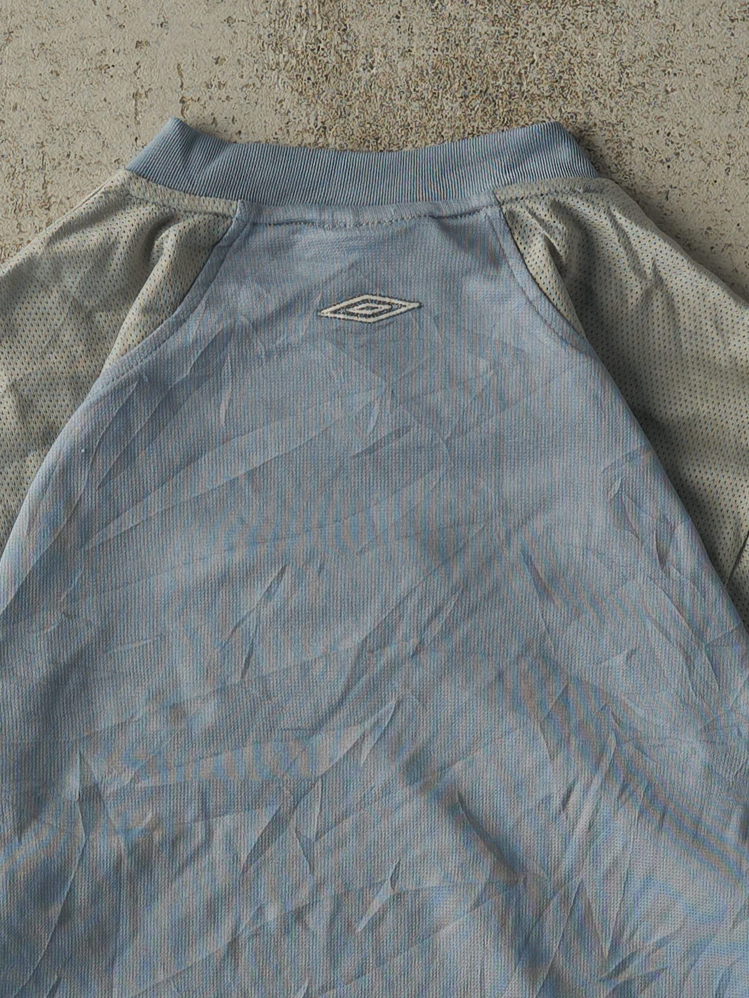 Vintage Y2K Blue & Grey Umbro Embroidered Soccer Jersey (S)